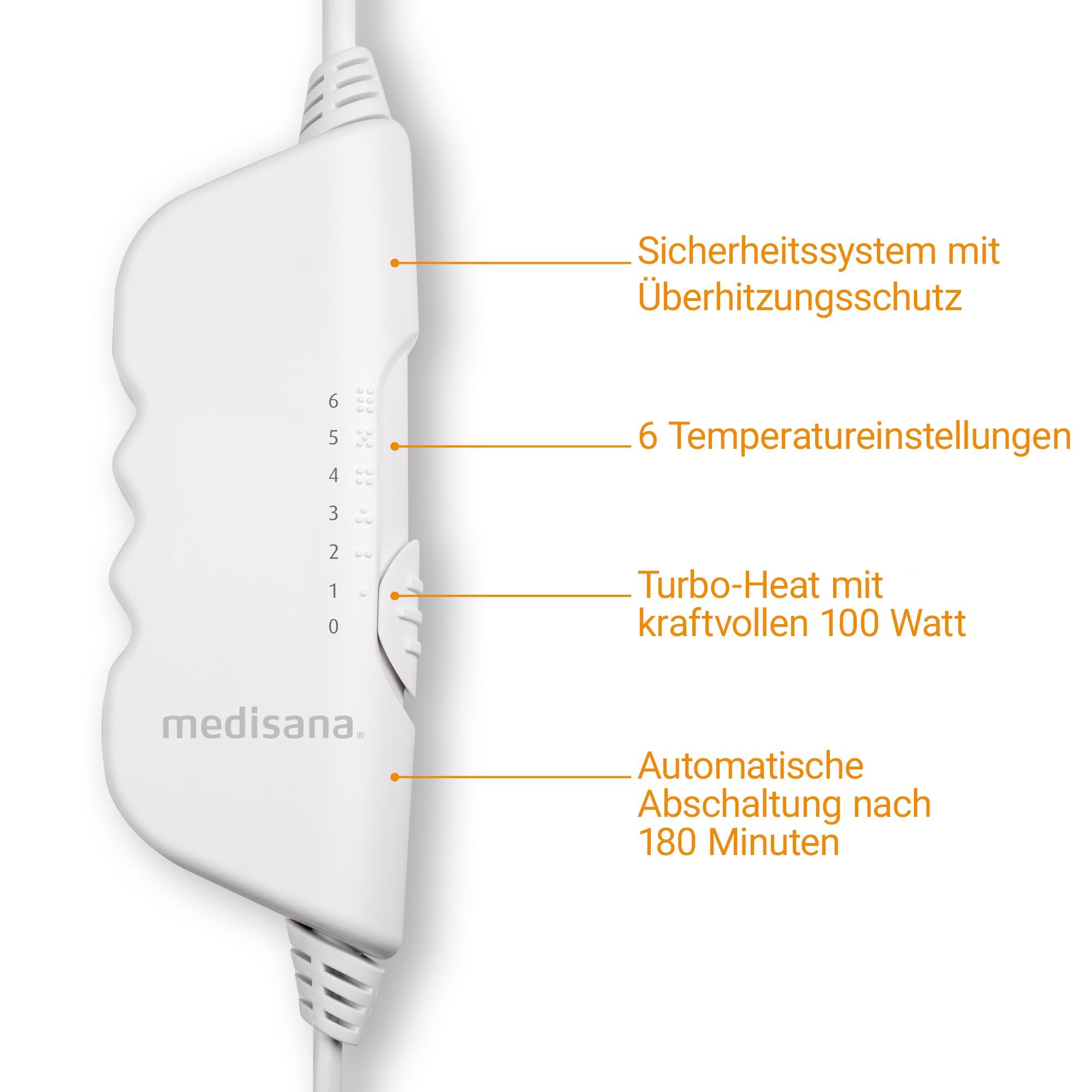 Medisana Wärmeunterbett »HU 662«, 6 Temperaturstufen, 2 Wärmezonen, Überhitzungsschutz, autom.Abschalten