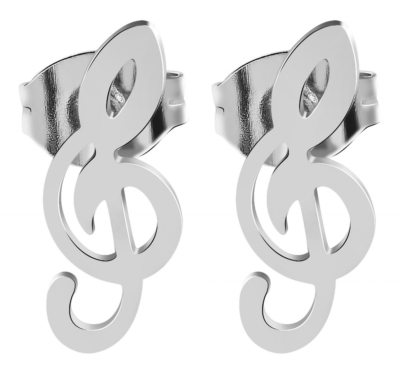 Adelia's Damen Edelstahl Ohrstecker Silber 3