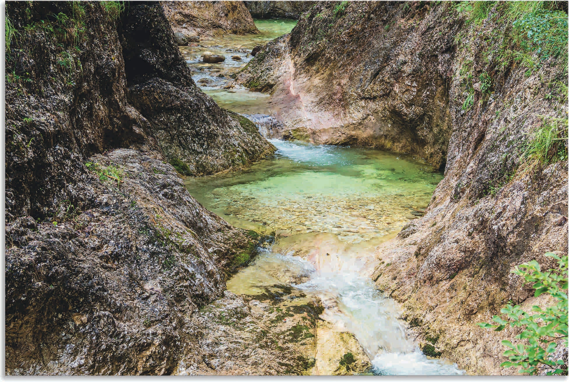 Artland Alu-Dibond-Druck "Almbachklamm im Berchtesgadener Land", Gewässer, (1 St.), für Innen- und Außenbereich geeignet