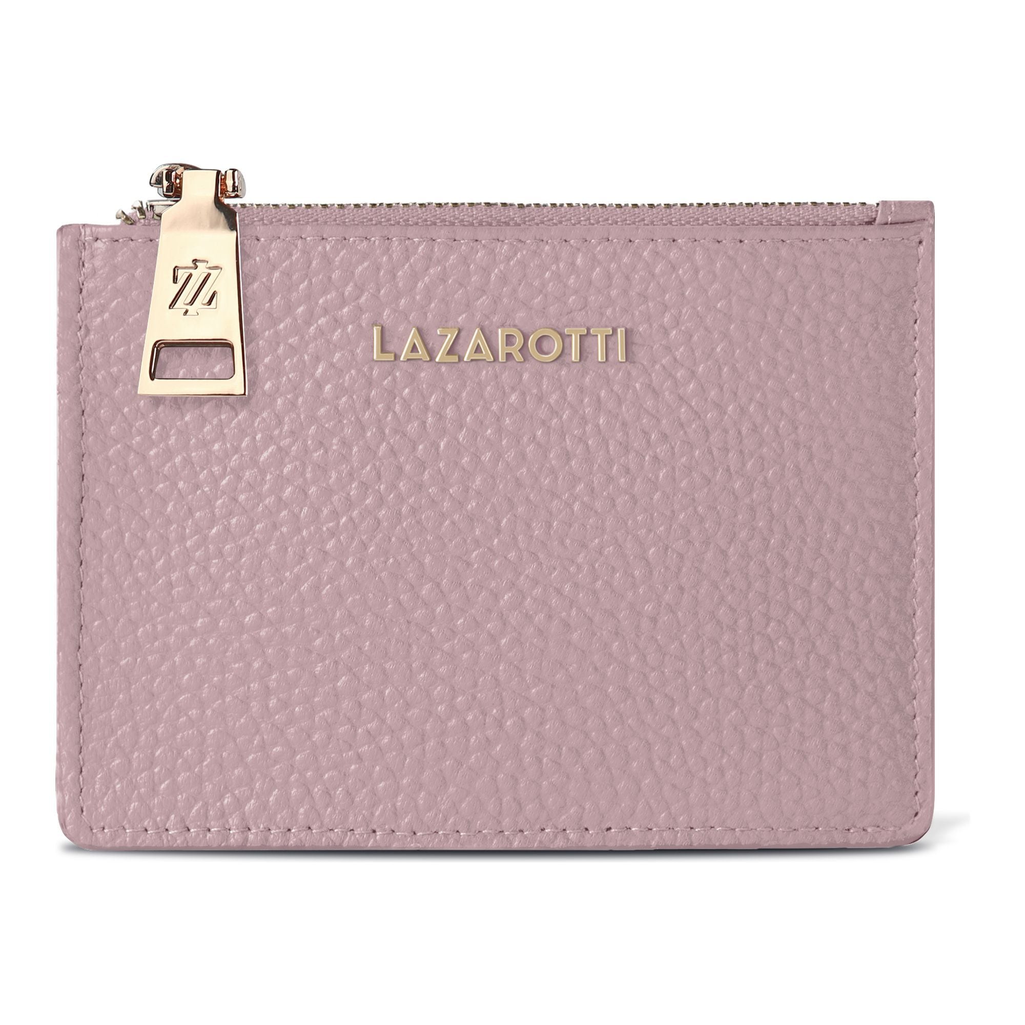 "Kartenetui LAZAROTTI ""Bologna Leather Schlüsseletui Cardholder RFID Leder 11,5"", Damen, rosa, Leder, Kleinlederwaren"