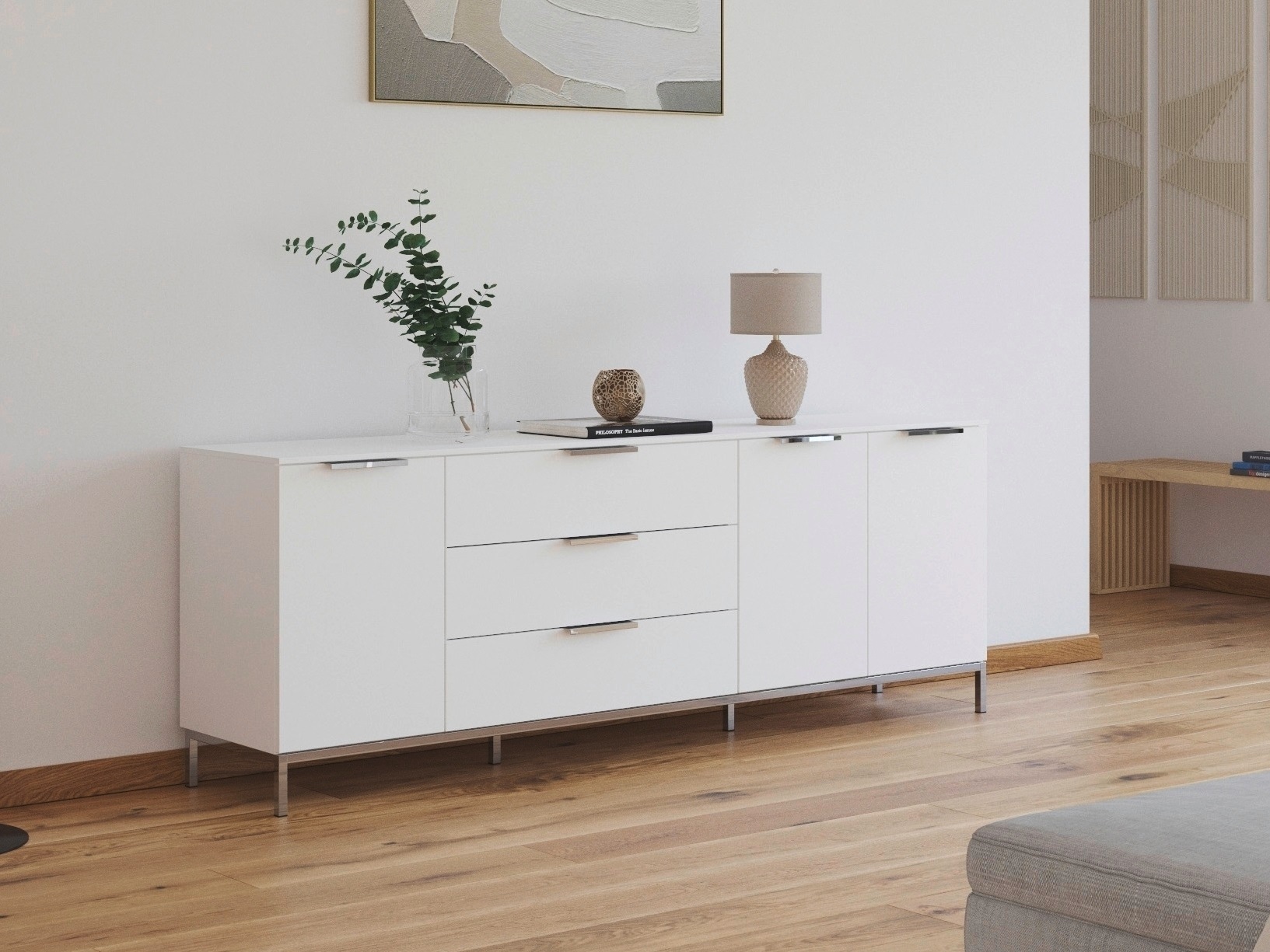 rauch Kombikommode »Kommode Türkommode Sideboard Kombikommode FLIPP«, (Breite 200 cm mit 2 Einlegeböden), 3-türig mit 3 Schubladen und Soft-Close-Funktion