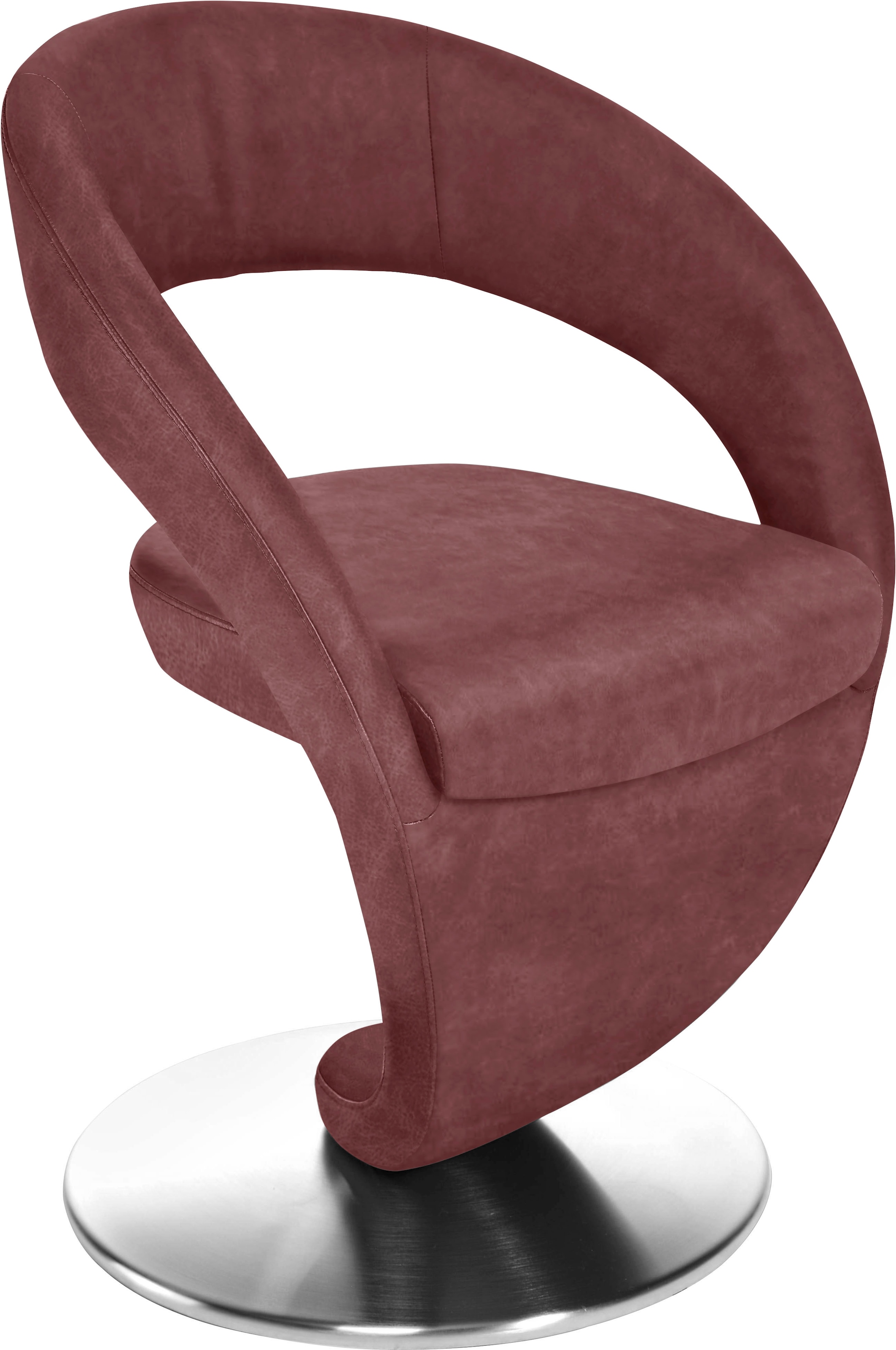 K+W Komfort & Wohnen "Wave, Drehstuhl, Polsterstuhl" () Design-Drehstuhl, Drehteller in Edelstahloptik