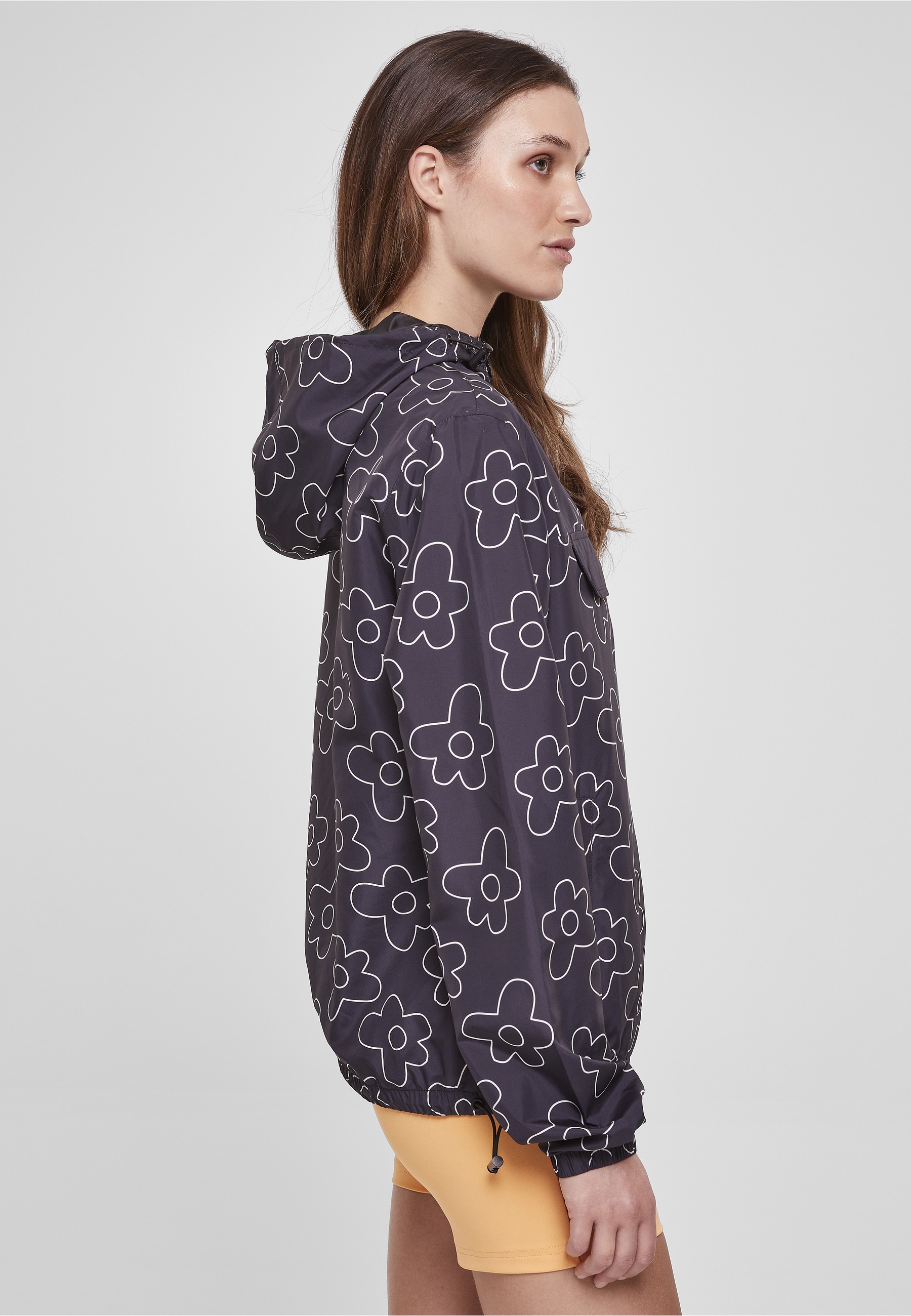 URBAN CLASSICS Langmantel »Urban Classics Damen Ladies AOP Pullover Jacket«