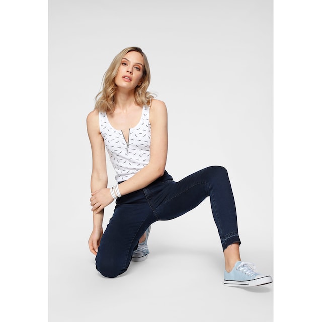 Arizona Skinny-fit-Jeans »Ultra Stretch«, High Waist mit offenem Saum für  kaufen | BAUR