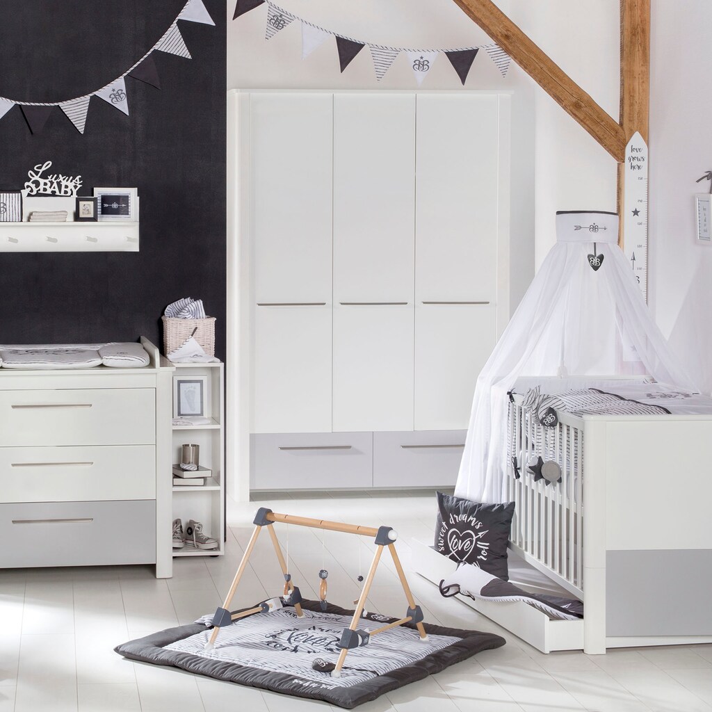 roba® Babyzimmer-Komplettset »Linus«, (Set, 3 St., Kinderbett, Wickelkommode, Kleiderschrank), mit Kinderbett, Schrank und Wickelkommode