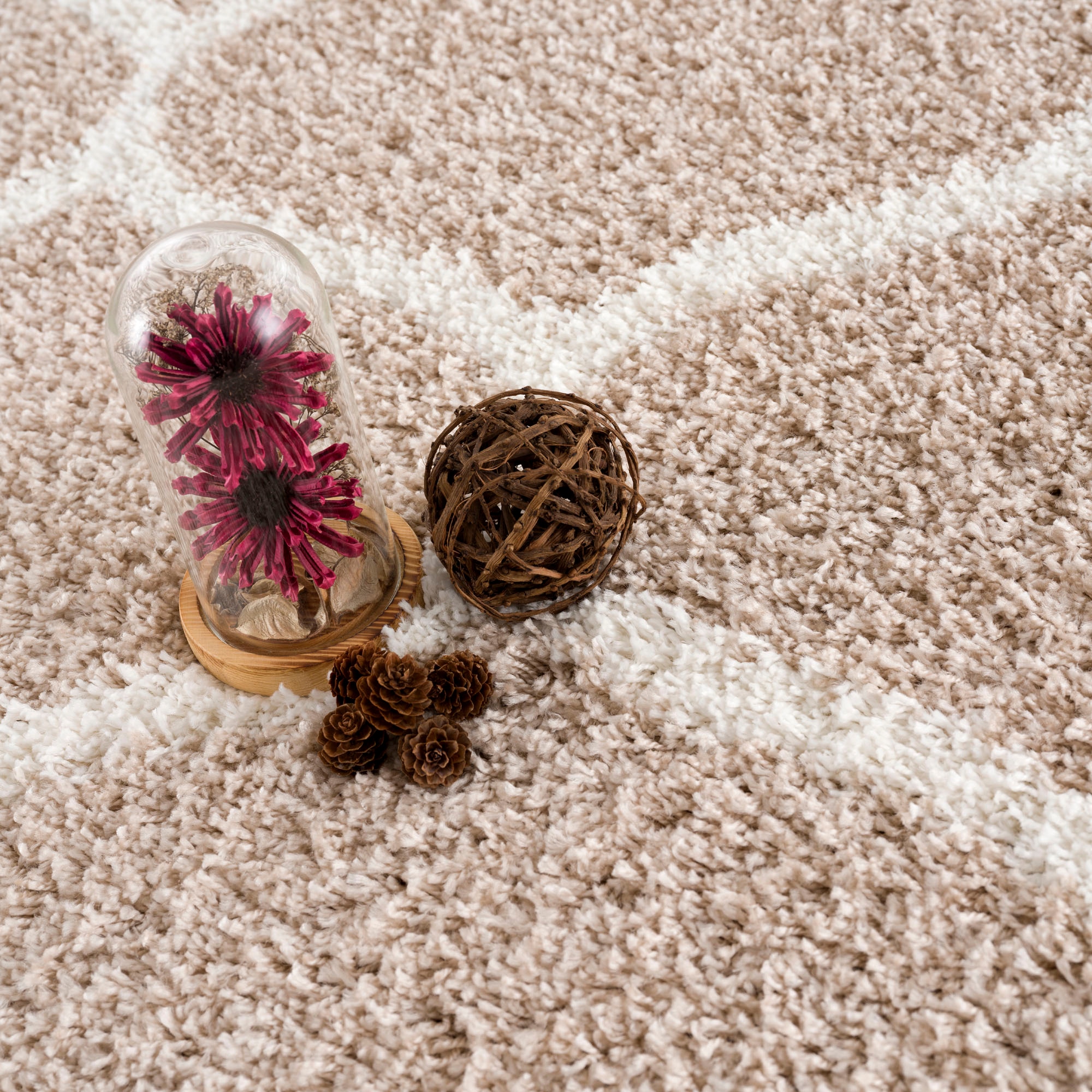 Sanat Hochflor-Teppich »Madrid«, rund, 30 mm Höhe, Wohnzimmer, Langflor, Shaggy Teppich