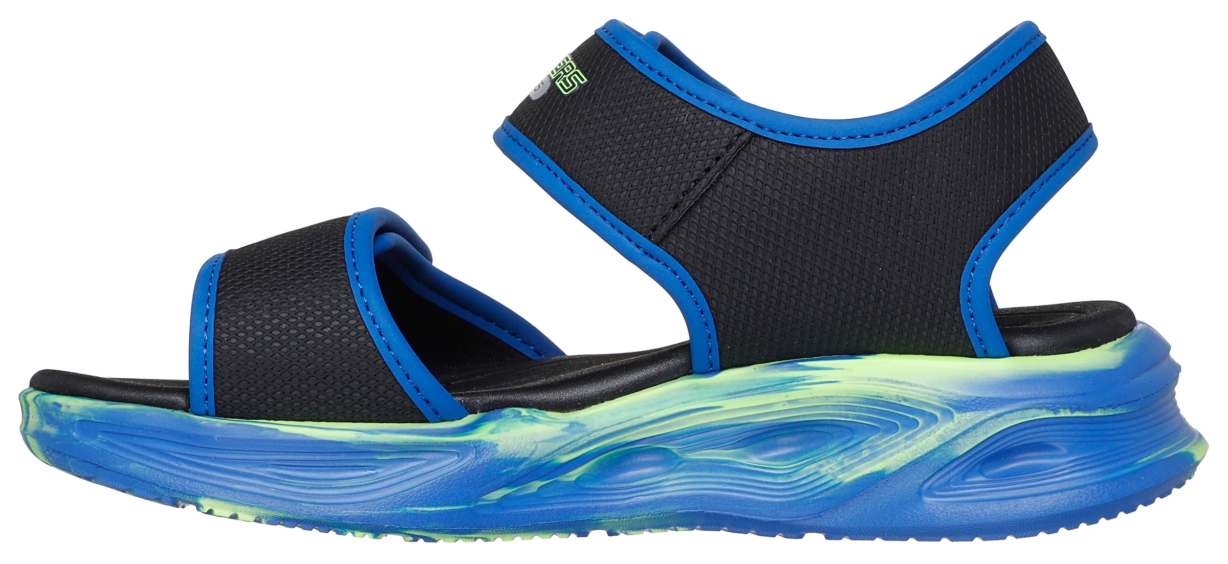 Skechers Sandale »SOLA GLOW SANDAL«, Sandale mit Klettverschluss+Blinkfunk., Größenschablone zum Download