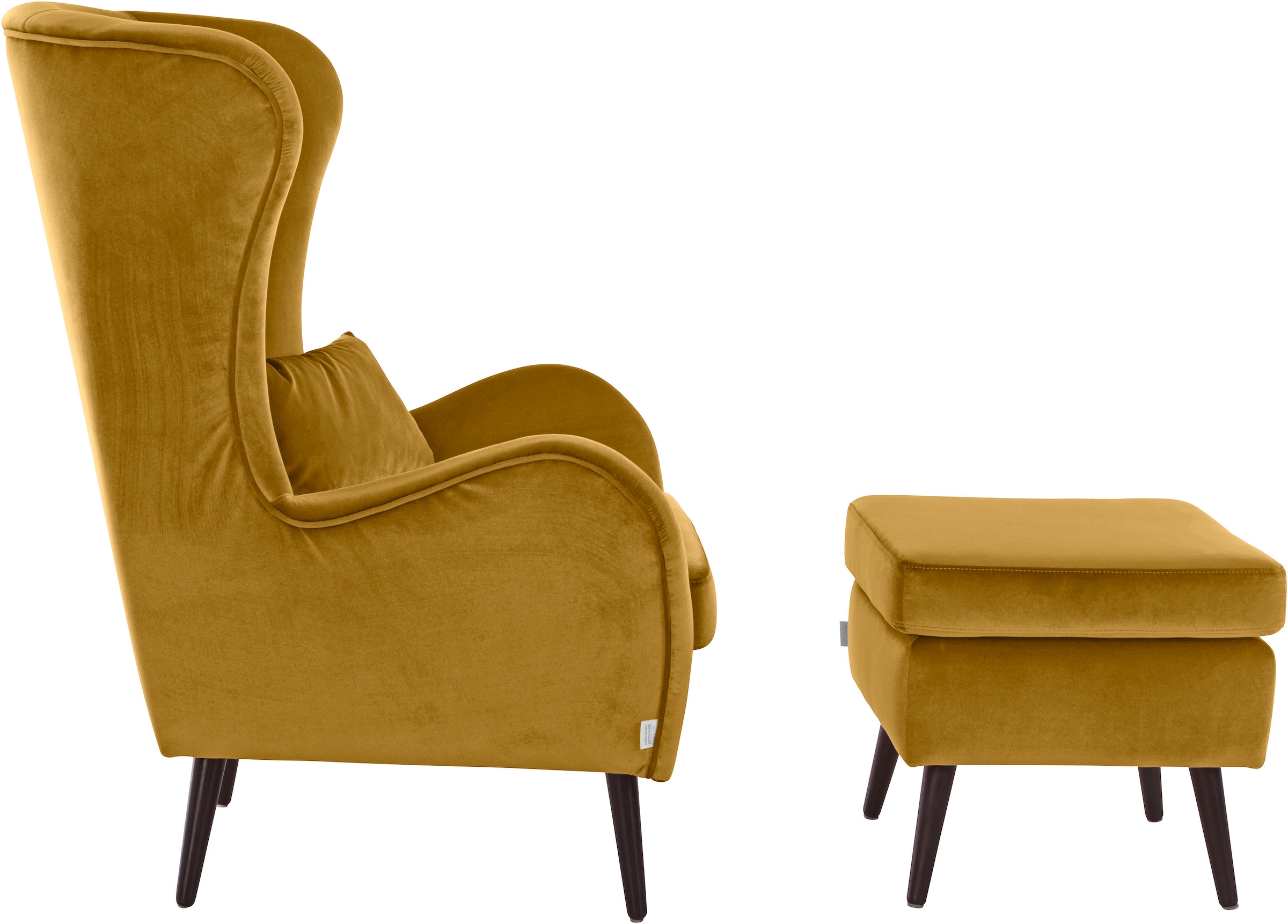 Guido Maria Kretschmer Home&Living Sessel »Sallito«, incl. Hocker, in 6 Bezugsqualitäten, Sessel B/T/H: 76/85/109 cm