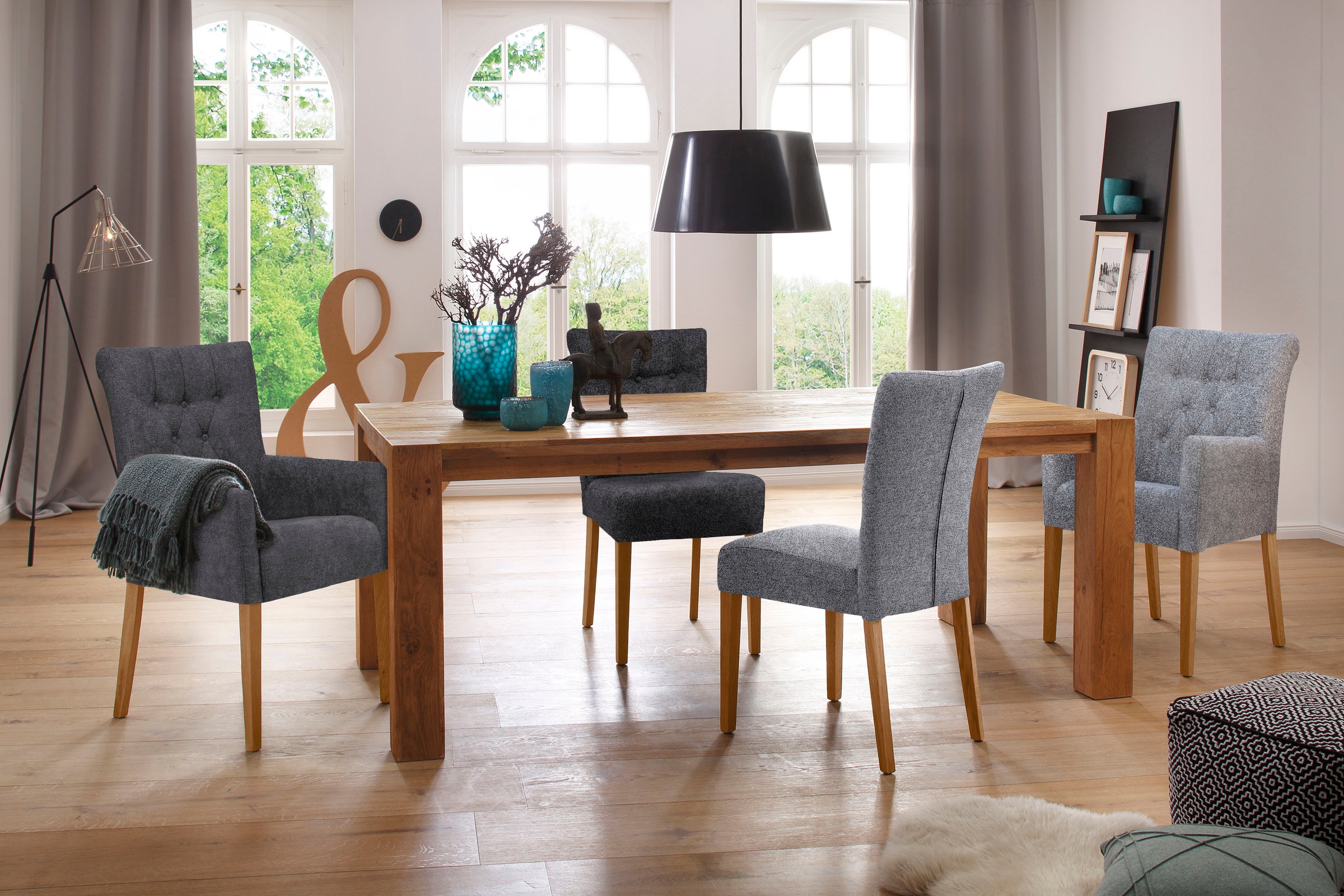 Home affaire Esszimmerstuhl "King" () Armlehnstuhl mit Knopfheftung, Polste günstig online kaufen