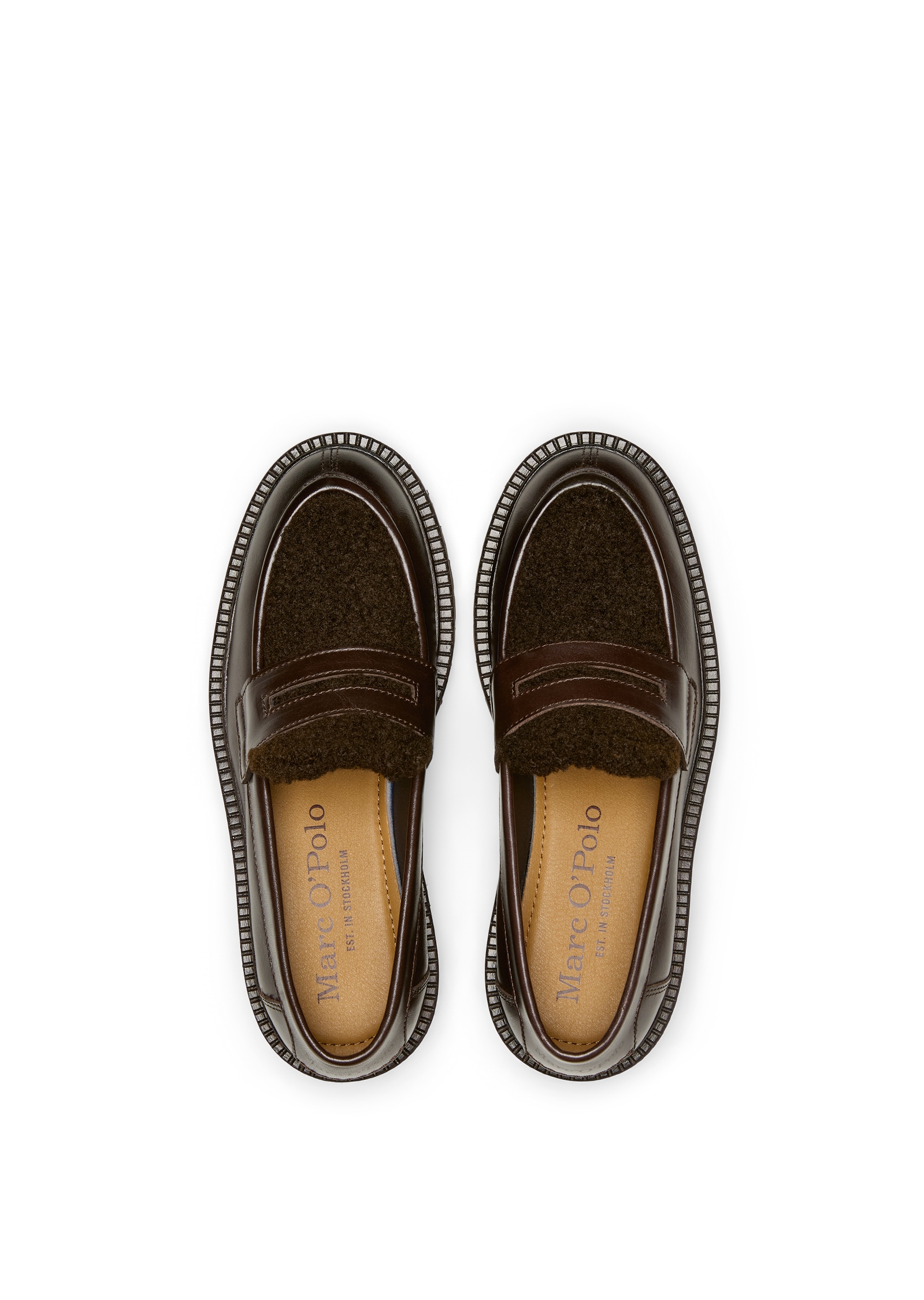 Marc O'Polo Loafer »aus gewachstem Leder und Teddyfell«