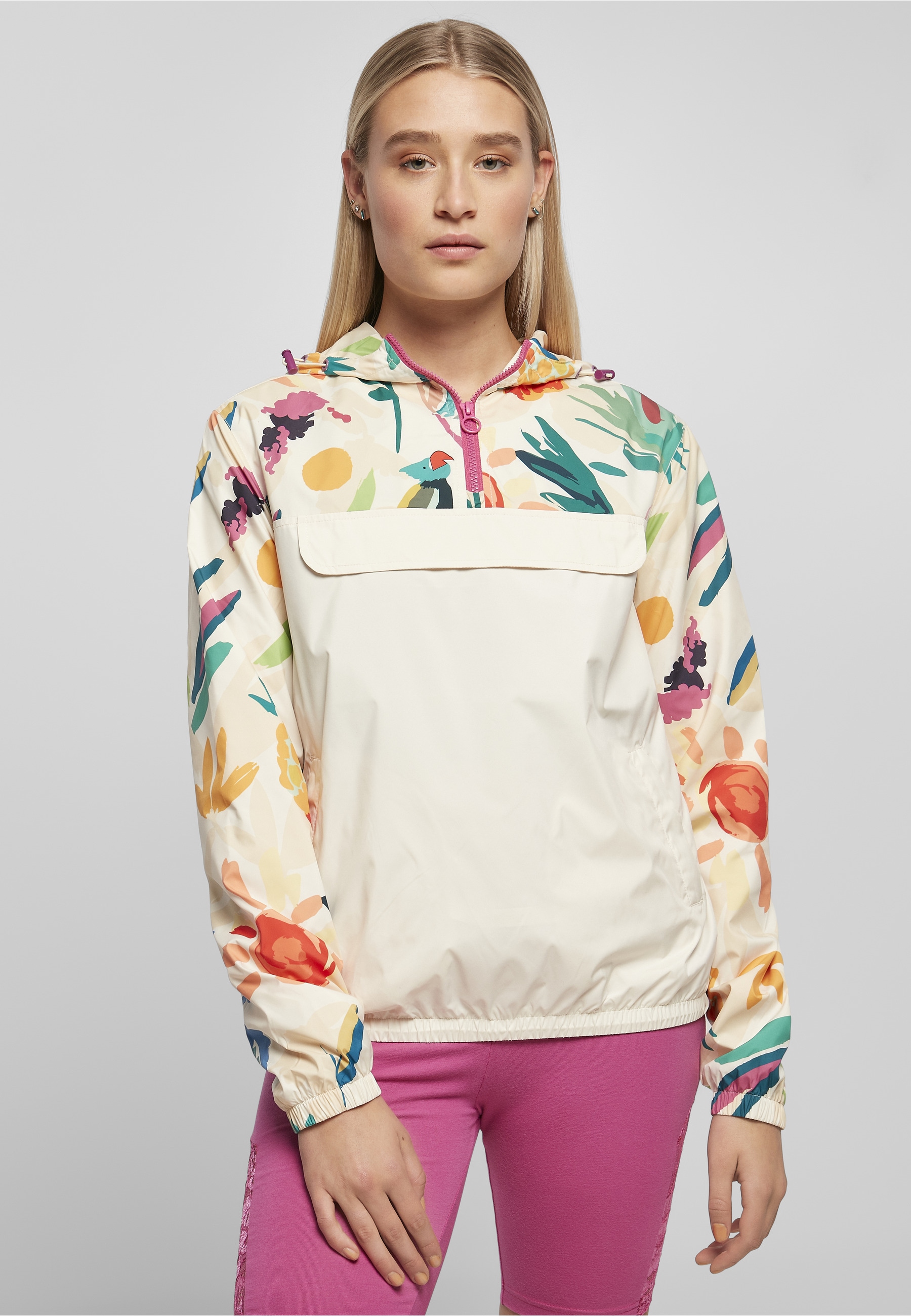 URBAN CLASSICS Langmantel »Urban Classics Damen Ladies Mixed Pull Over Jacket«