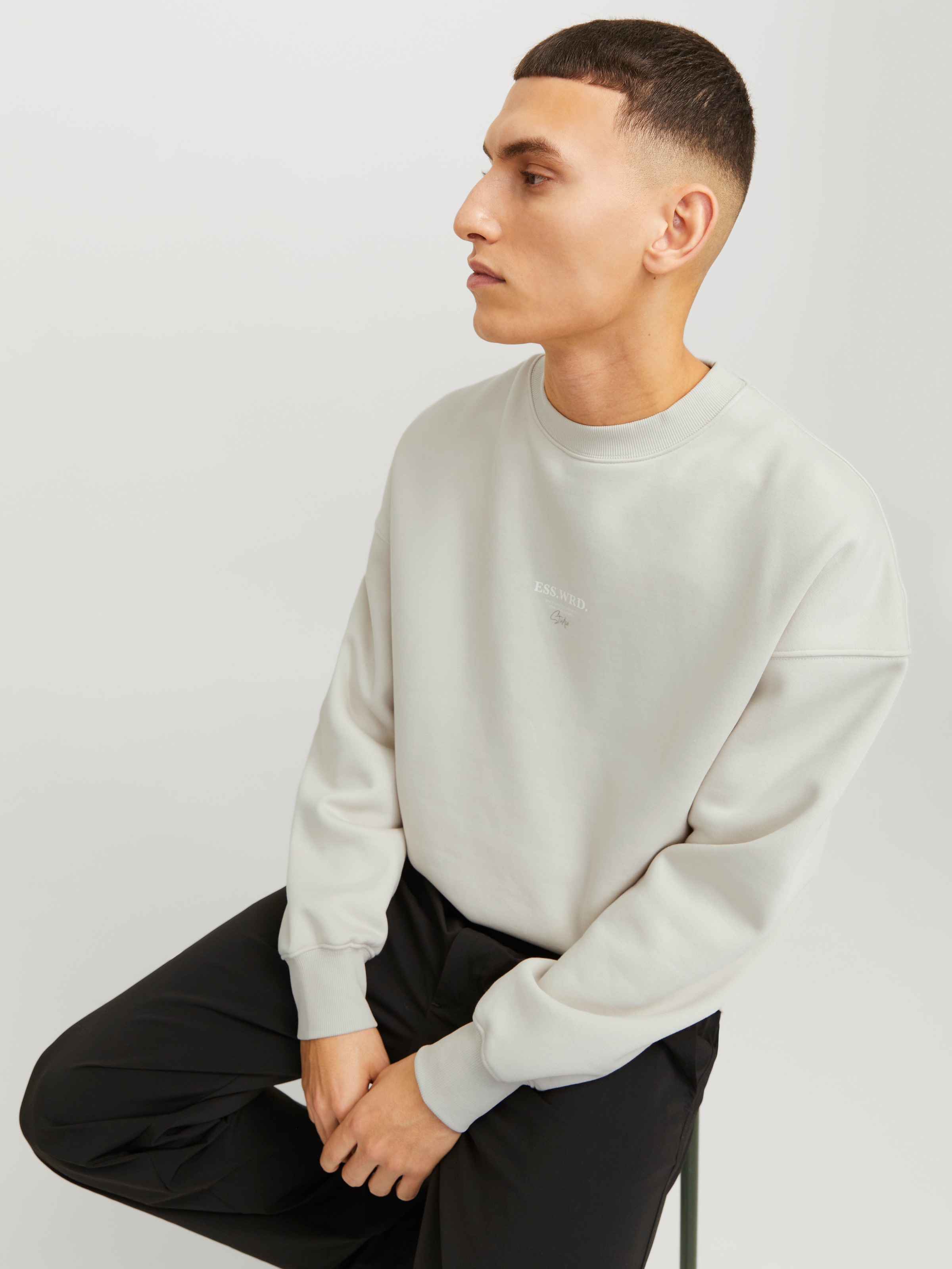 Jack & Jones Sweatshirt »JJEURBAN EDGE STUDIO SWEAT CREW NOOS«, mit Front und Back Print