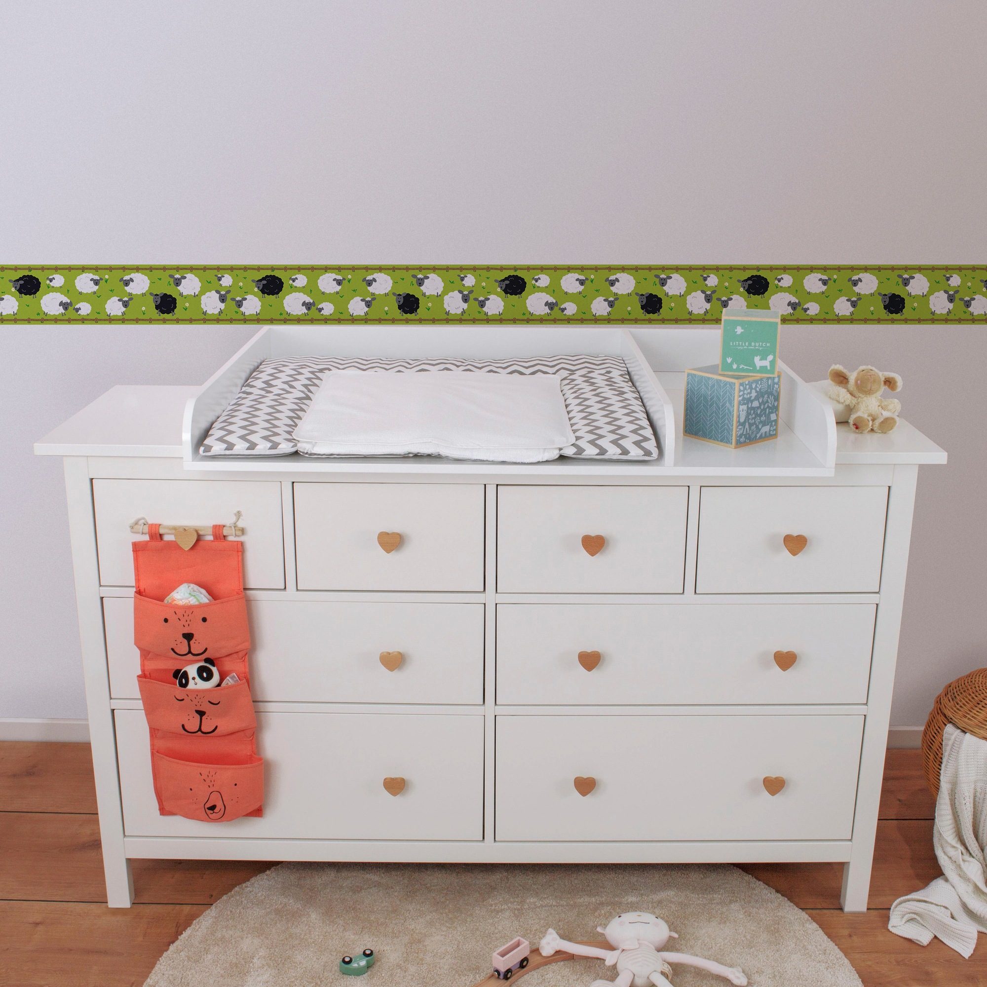 A.S. Création Bordüre »Sheep Family«, Motiv-abstrakt-naturalistisch, Papier Wand Schräge Tür Borte Wohnzimmer Schlafzimmer Küche Design