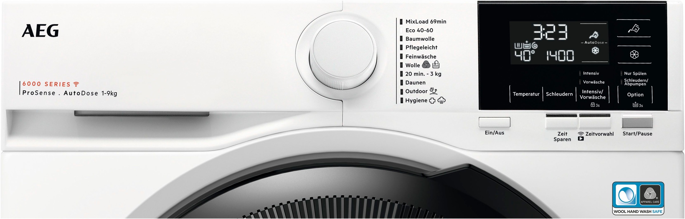 AEG Waschmaschine »LR6D60490 914915144«, 9 kg, 1400 U/min, ProSense® Mengenautomatik​ - spart bis 40% Zeit, Wasser und Energie