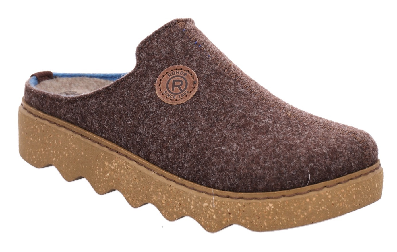 Rohde Pantoffel "Foggia-D" Homeslipper, Wohlfühlschuh, Filz Clog mit Plateausohle