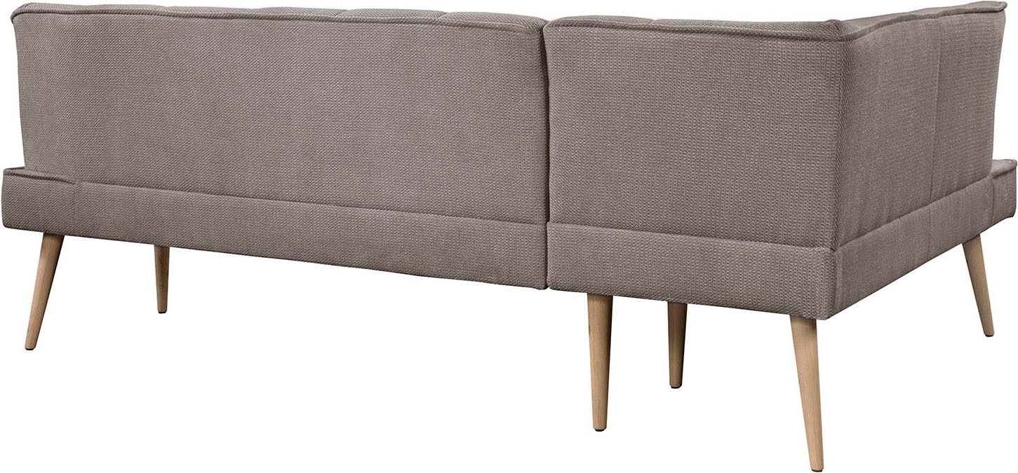 Eckbank EXXPO - SOFA FASHION "Latte", latte, B:234cm H:95cm T:156cm, 94% PES, 6% NY, Sitzbänke, Eckbank, moderne Sitz- und Rückensteppung, bequem und elegant, hoher Holzfuß 3