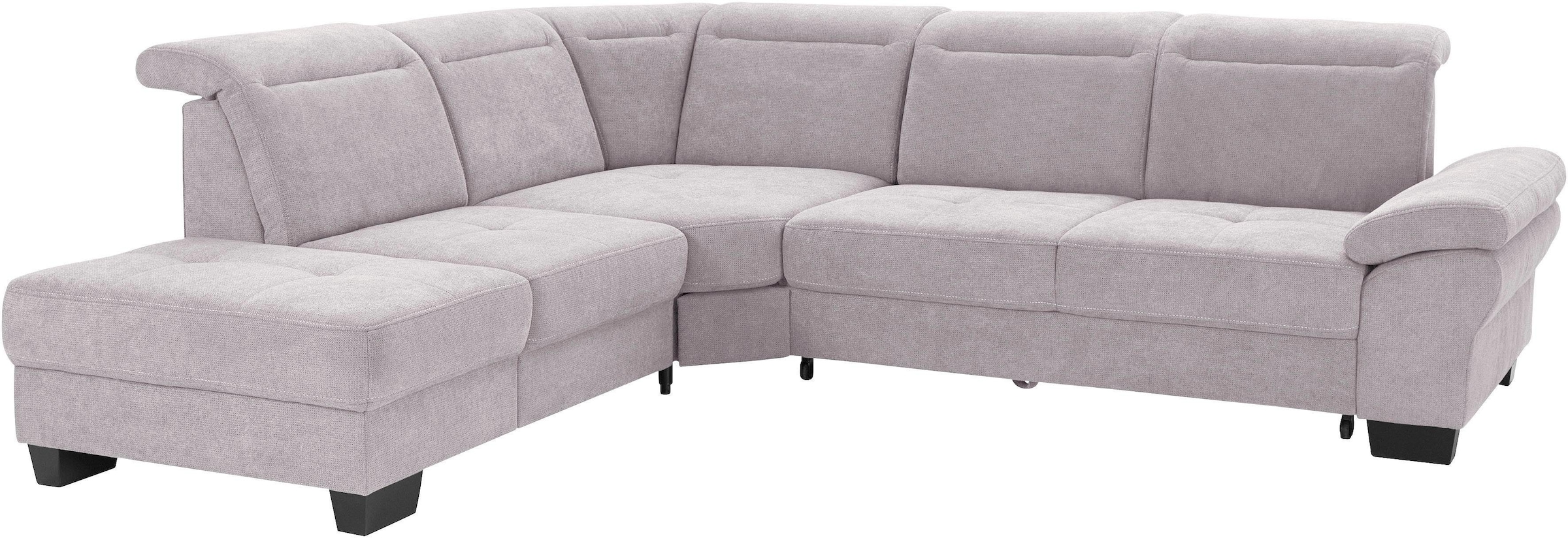 Places of Style Ecksofa »Cornwall L-Form«, incl. Sitztiefenverstellung, mit Bettfunktion und Kopfteilverstellung
