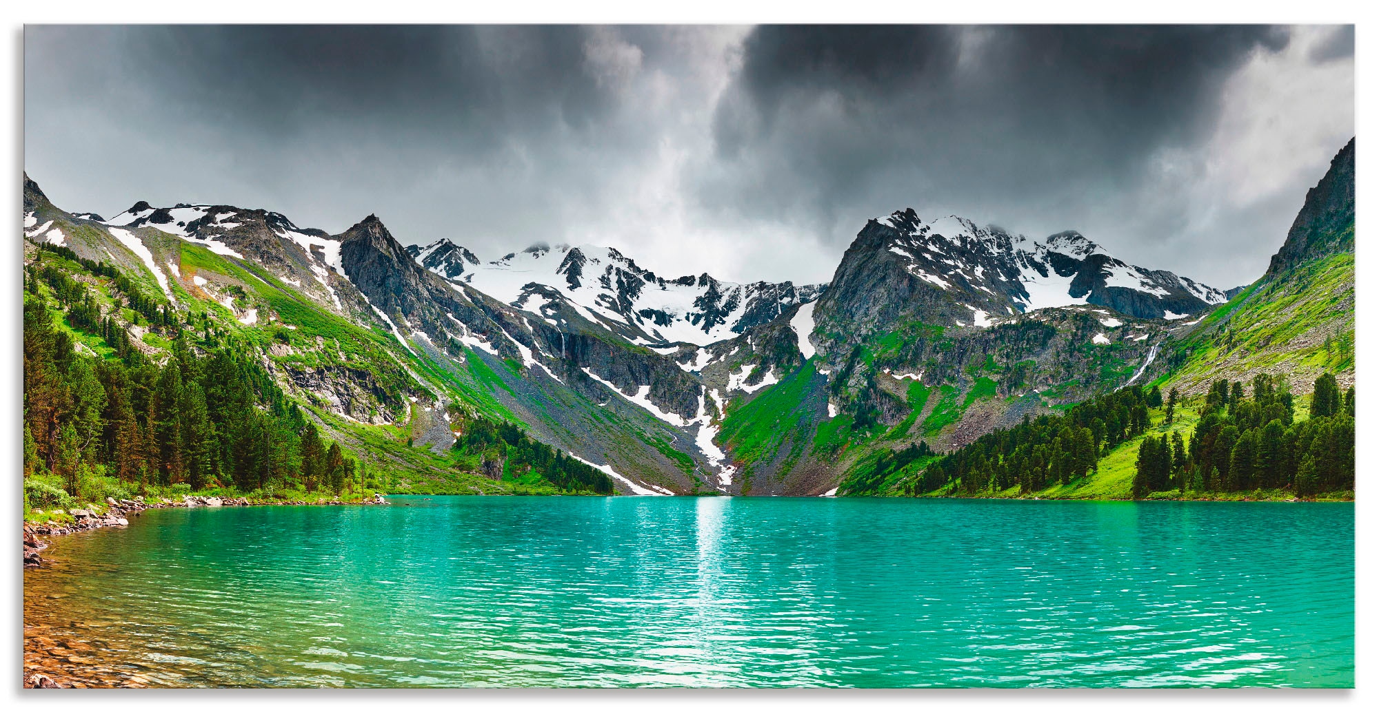 Artland Wandbild »Bergsee«, Berge, (1 St.), als Alubild, Outdoorbild, Leinwandbild, Poster in verschied. Größen