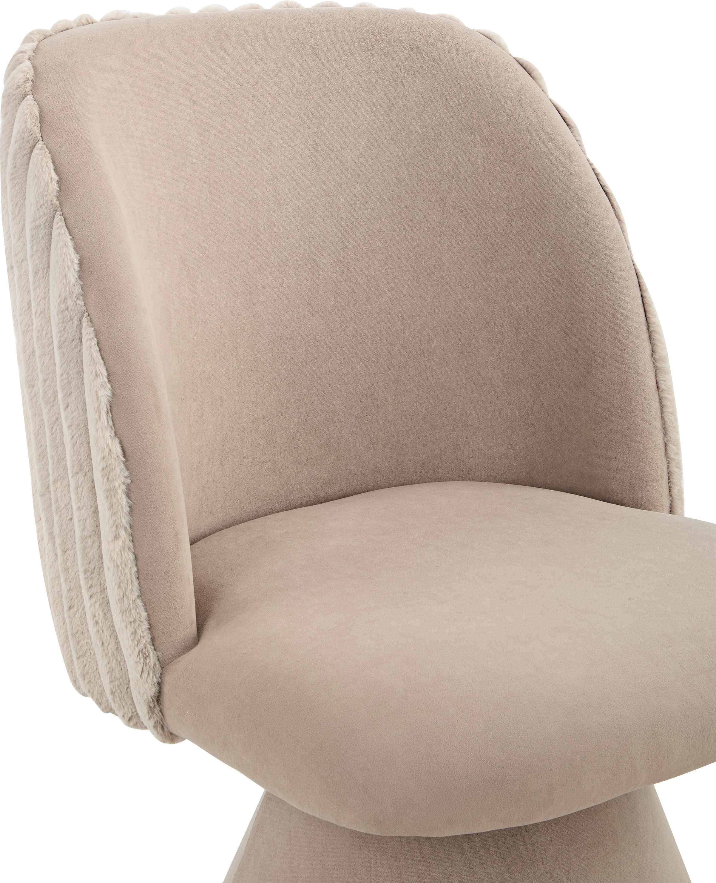 HELA Drehstuhl »BARI« (Set) 2 Stk.360° drehbar, Polsterfuß, Materialkombi, Außen Felloptik Innen Velvet