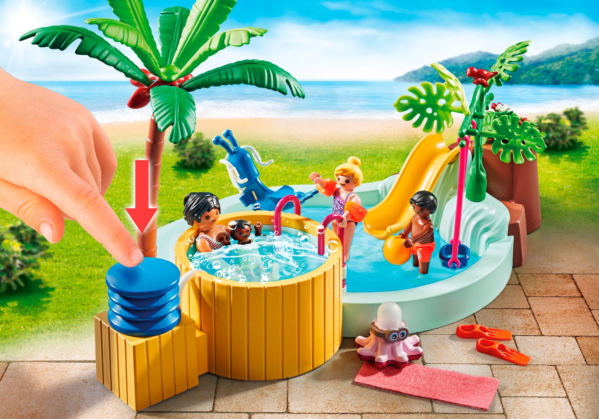 Playmobil® Konstruktions-Spielset »Kinderbecken mit Whirlpool (71529), My Life«, (53 St.), Made in Germany