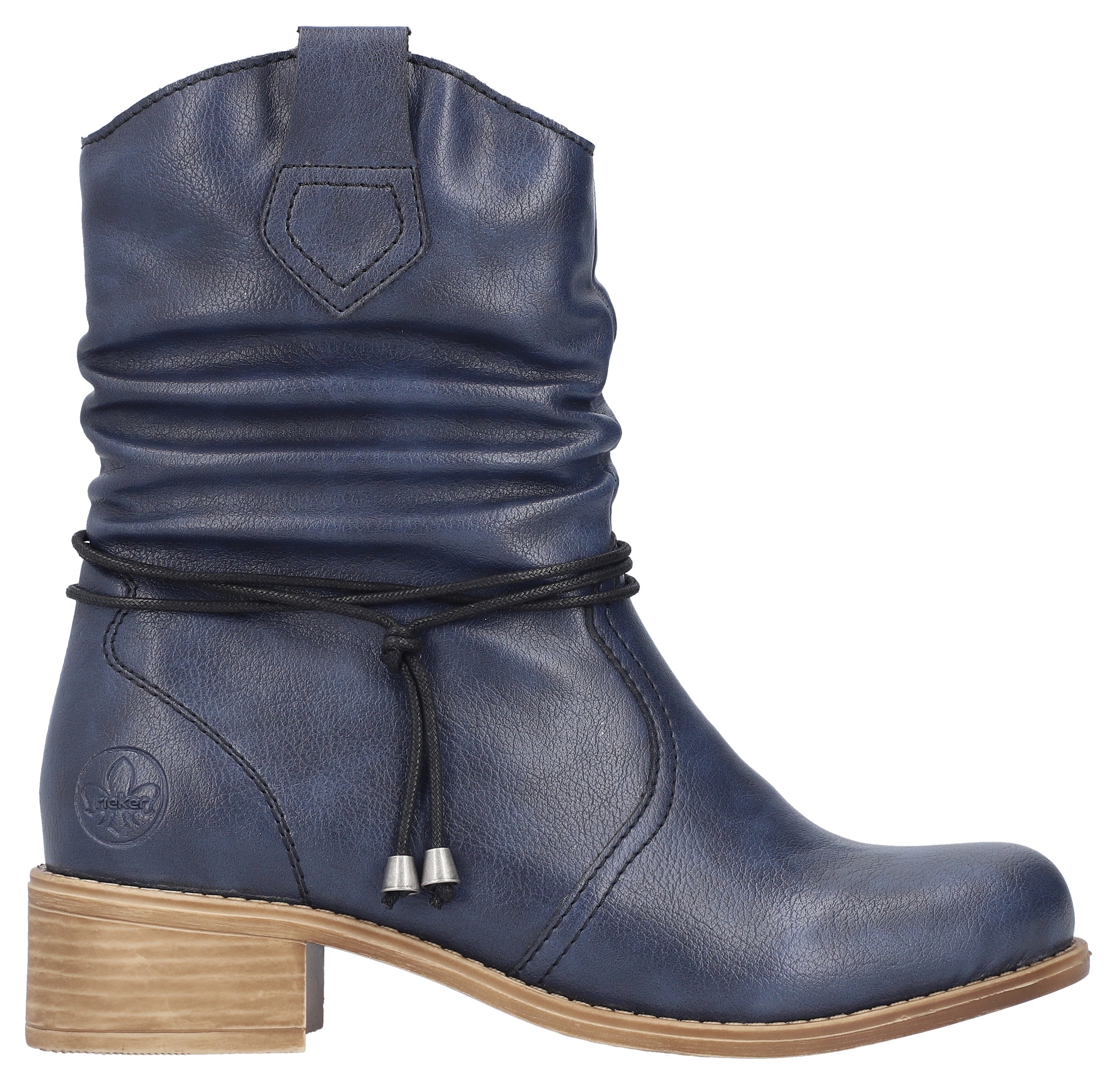 Rieker Winterstiefelette, Boots, Blockabsatz, slouchy Schaft, mit Innenreißverschluss
