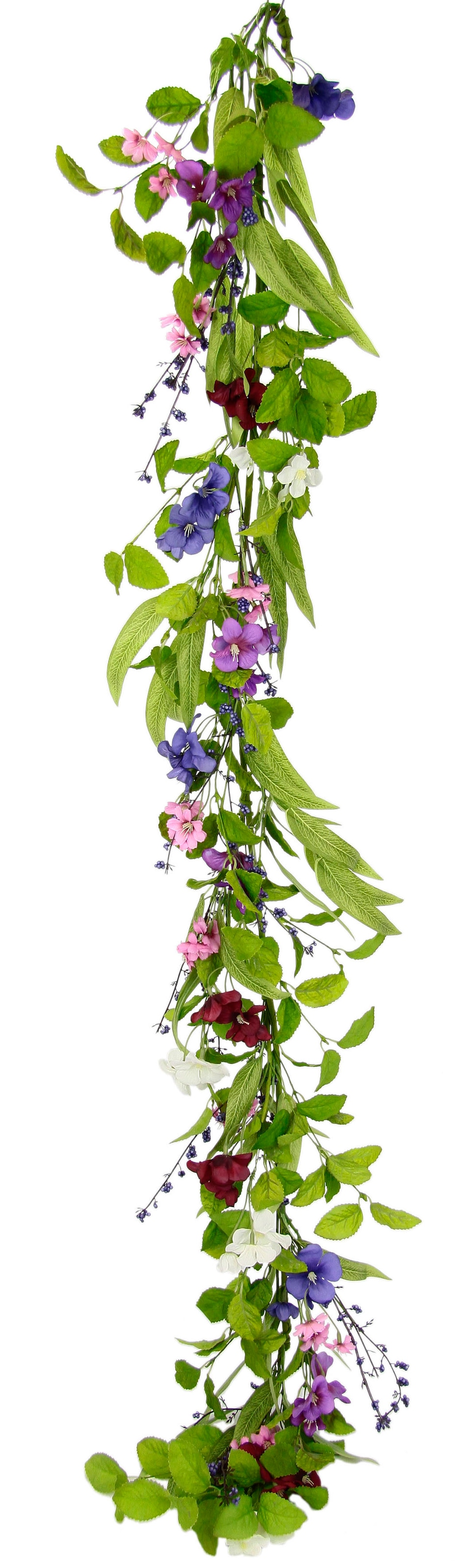 I.GE.A. Kunstblume »Blütenranke«, Blumenranke Stiefmütterchenranke Girlande EfeuRaum Wand Hochzeit