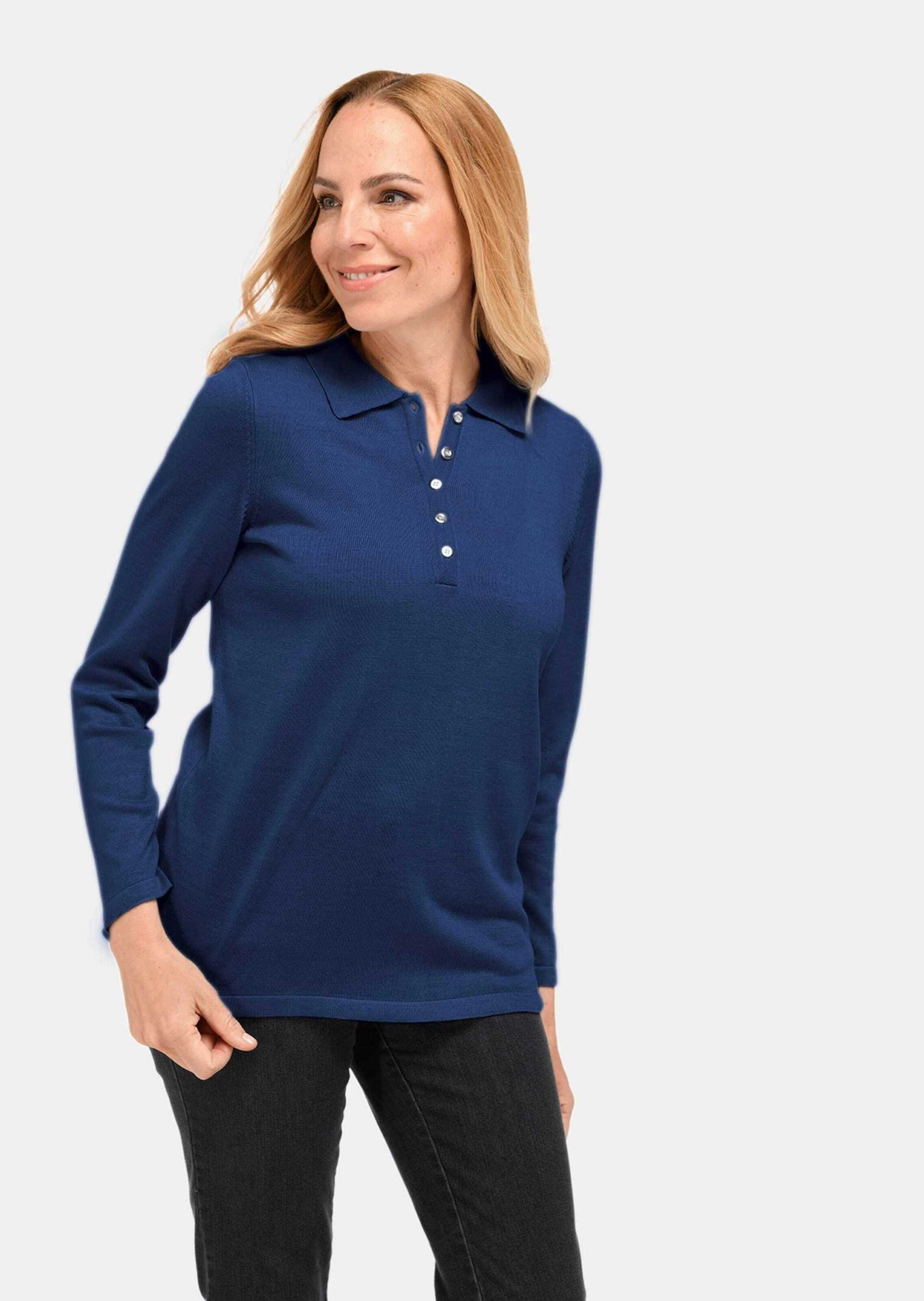 GOLDNER Strickpullover »Pullover Kurzgröße - Unkomplizierter Pullover mit Polokragen«