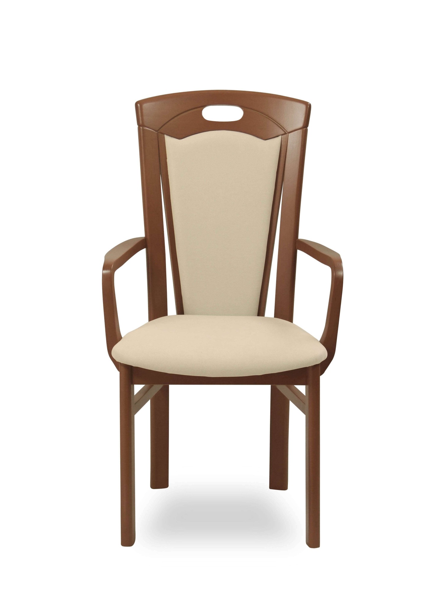 Esszimmerstuhl HOME AFFAIRE "FERDI, Armlehnstuhl, Made in Italy, Massivholz", braun (nuss, beige, nussbaum), B:55cm H:100cm T:57cm, Massivholz, Stühle, Esszimmerstuhl, Bezug Feinstruktur (wasser-und fleckabweisend) oder Struktur 3