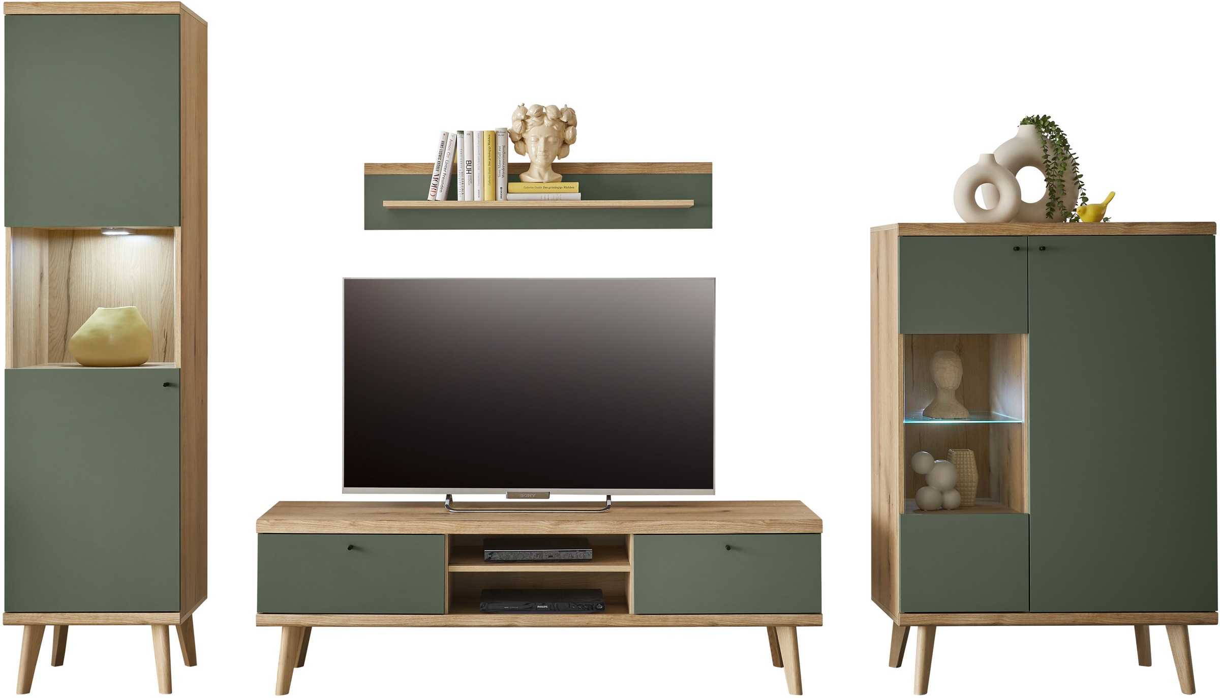 INOSIGN Wohnwand "MAVAS", (Set, 4 St.), in moderner Trendfarbe, Griffe aus günstig online kaufen