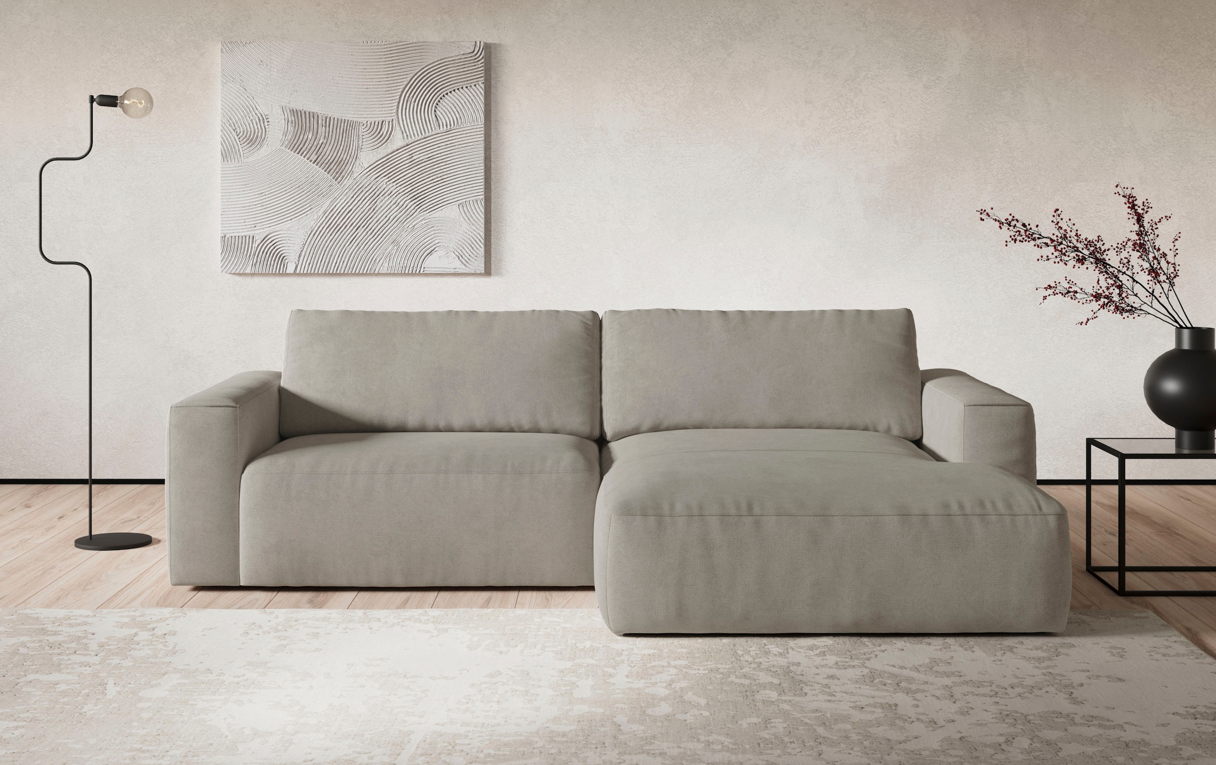 COTTA Ecksofa "Lasso L-Form, XL-Sofa", mit breiter Recamiere im trendigen C günstig online kaufen