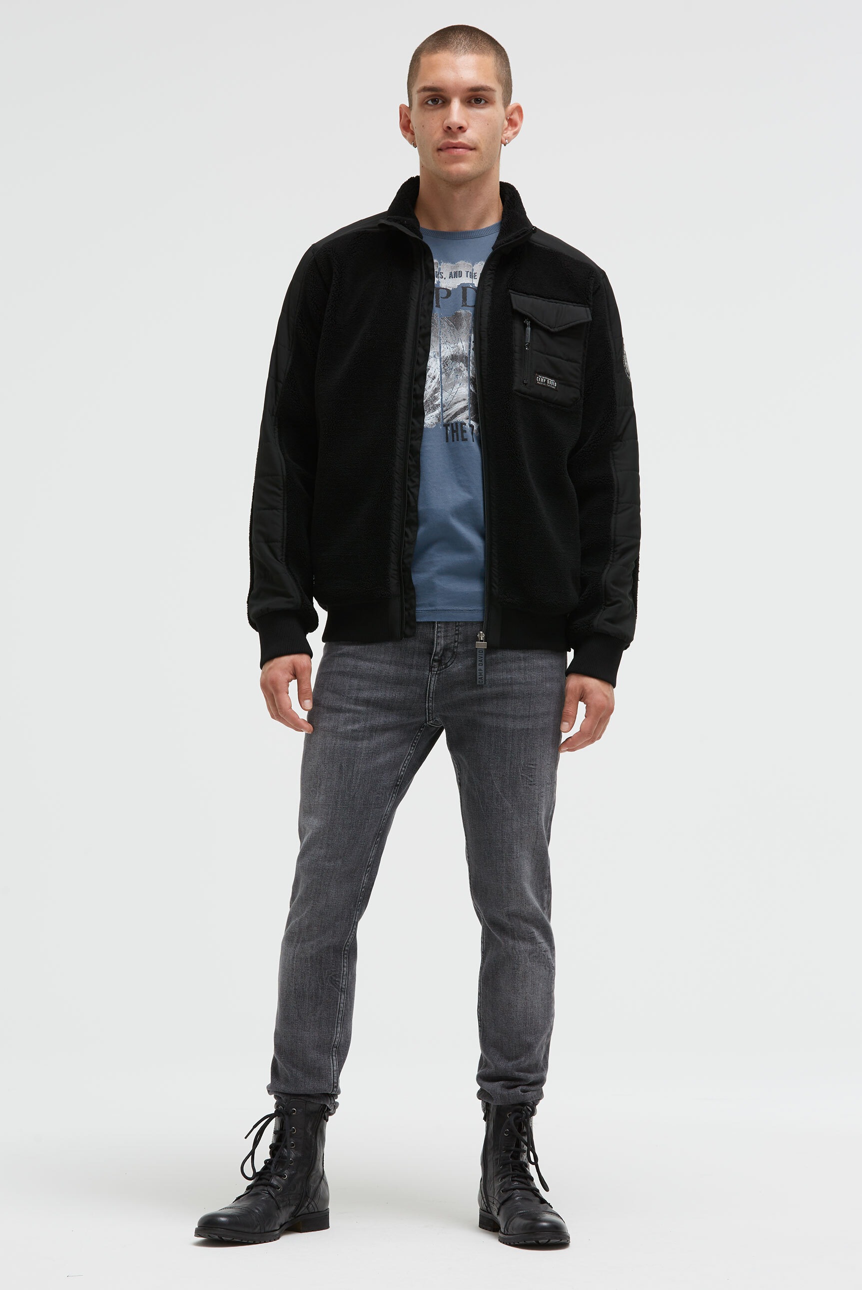 CAMP DAVID Outdoorjacke ohne Kapuze mit Brusttasche