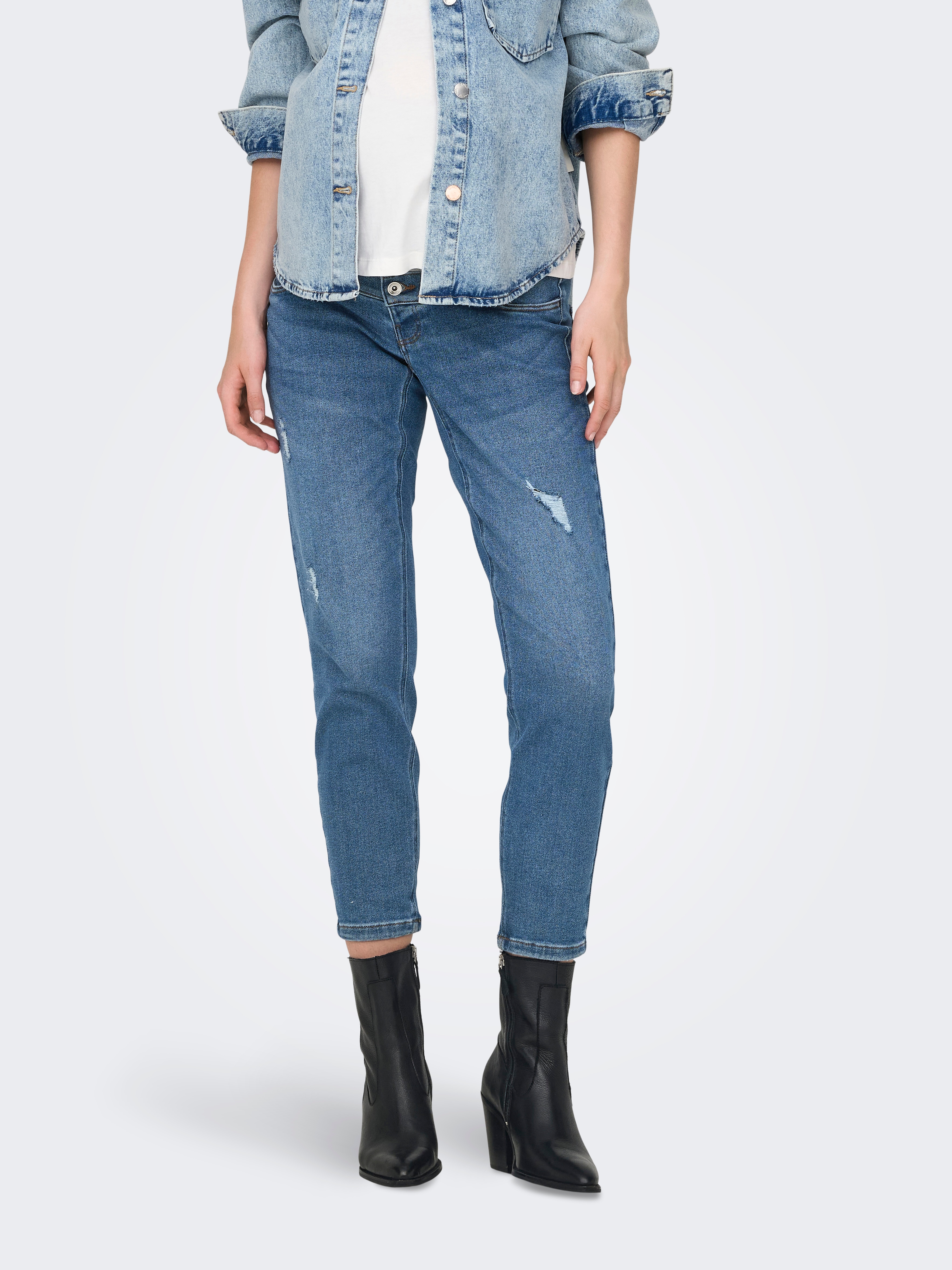 ONLY MATERNITY Umstandsjeans "OLMCATWALK HW MOM AK DES DNM PIM040 NOOS" aus Baumwollmischung, mit Elasthan, elastisches Material