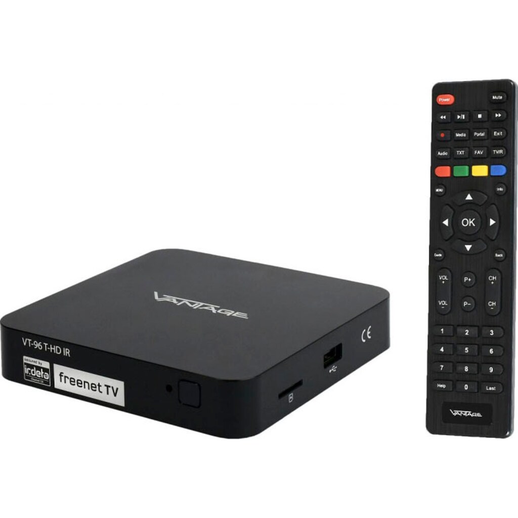 Vantage SAT-Receiver »VT-96 T2«, (LAN (Ethernet) USB-Mediaplayer-USB PVR Ready-Kindersicherung-Installations-Assistent-Time-Shift-Timer)