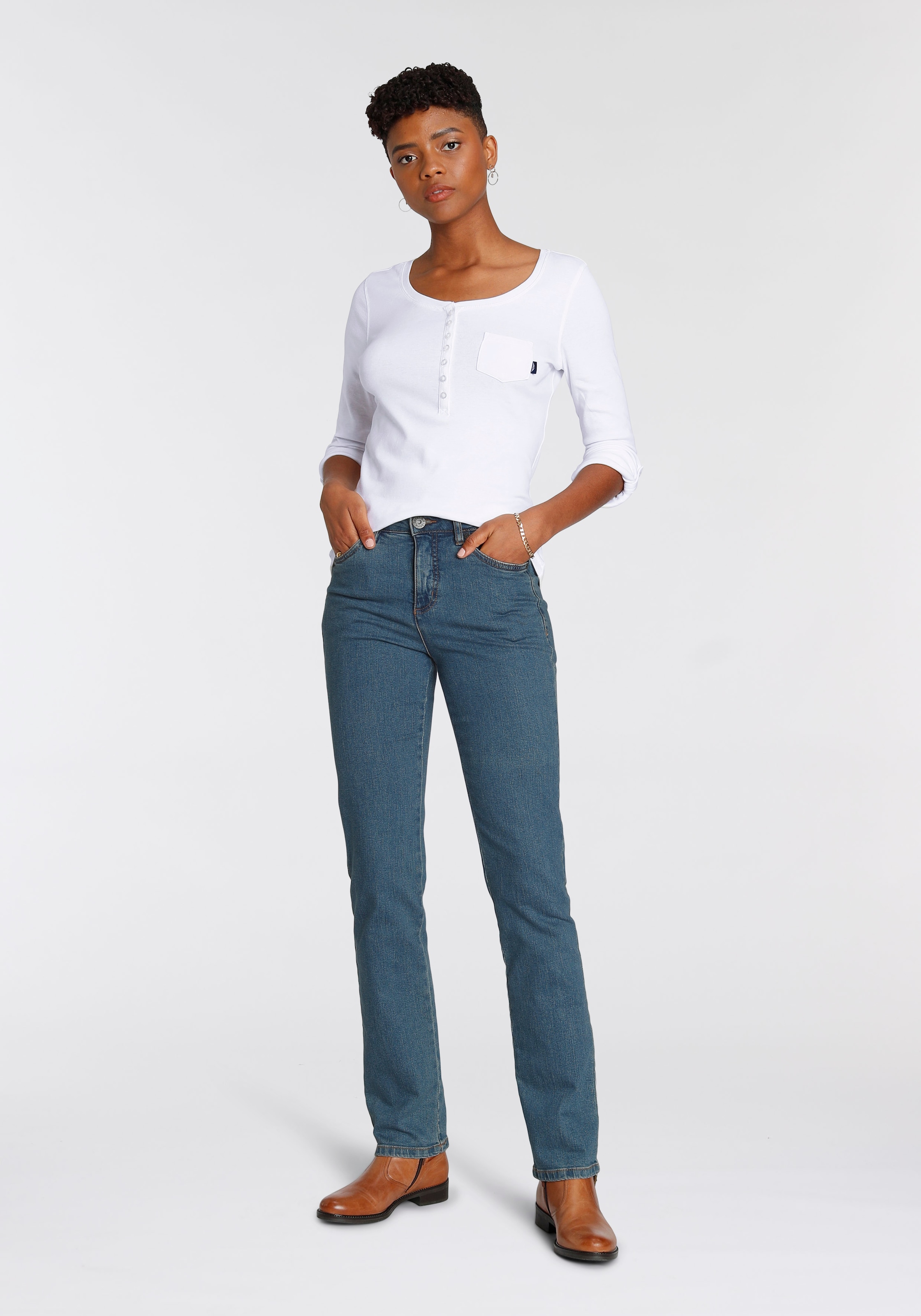 online Waist High Arizona Gerade Jeans bestellen »Comfort-Fit«, BAUR |