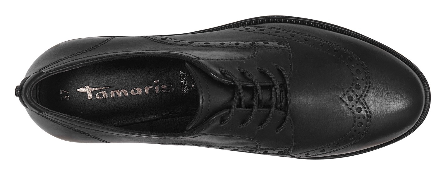 Tamaris Schnürschuh, Blockabsatz, Businessschuh, Halbschuh mit Lyralochung