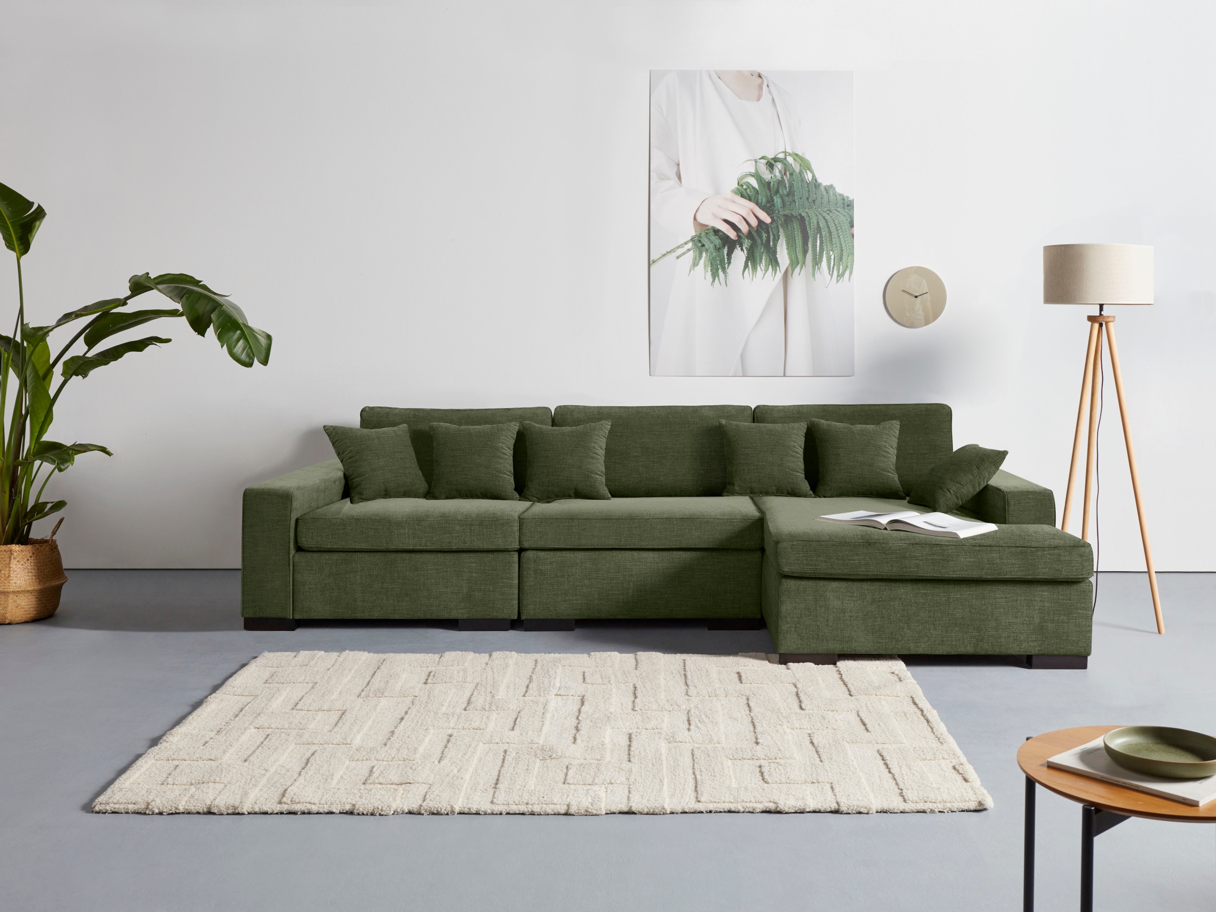 Home affaire Ottomane "Skara L-Form", Lounge-Sofa mit Federkernpolsterung, günstig online kaufen
