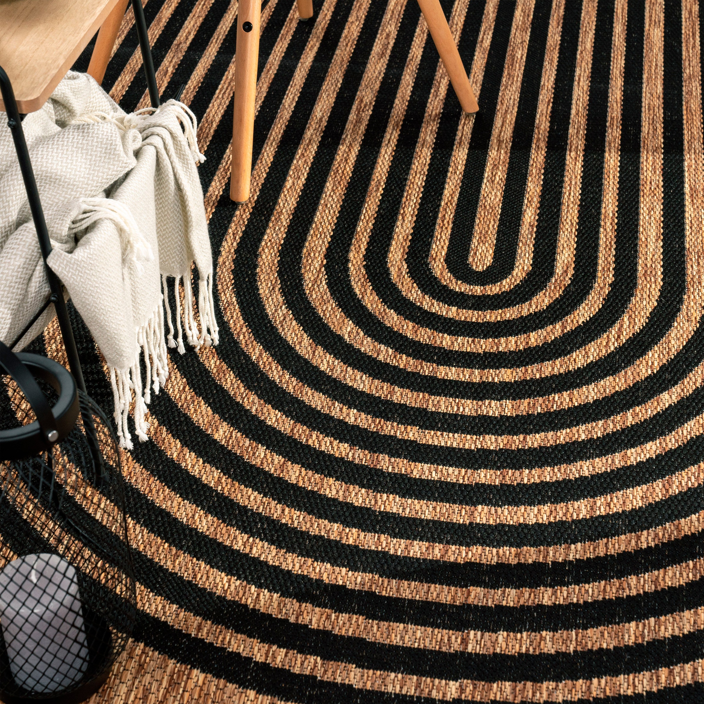 Paco Home Teppich »Illusion 328«, rechteckig, 4 mm Höhe, Flachgewebe, Scandi Look, In- und Outdoor geeignet