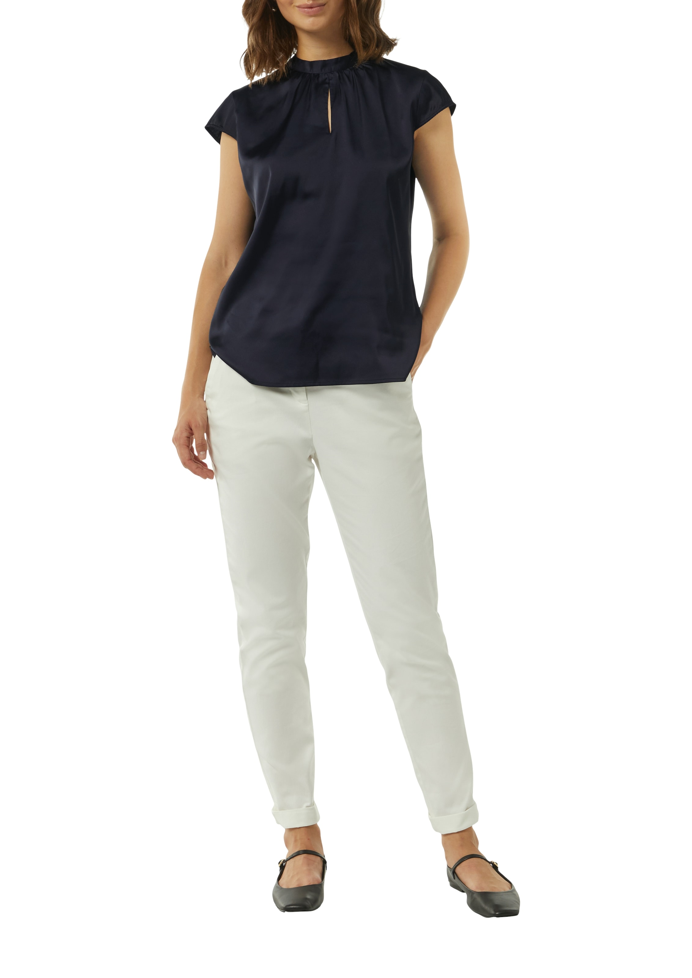 Comma Satinbluse mit Kappärmeln