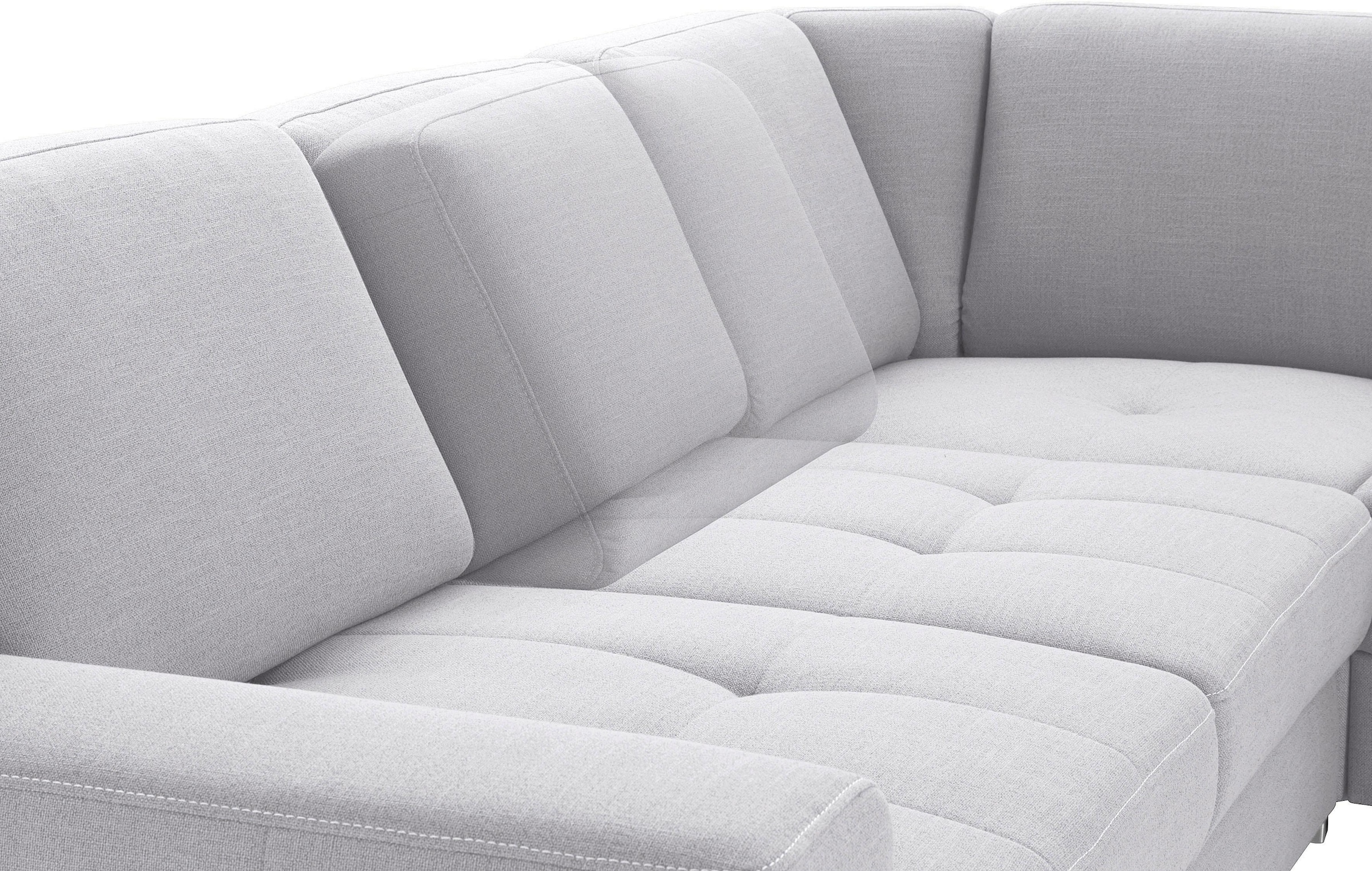 sit&more Ecksofa »Santorini L-Form«, mit Federkern und Sitztiefenverstellung, wahlweise mit Bettfunktion