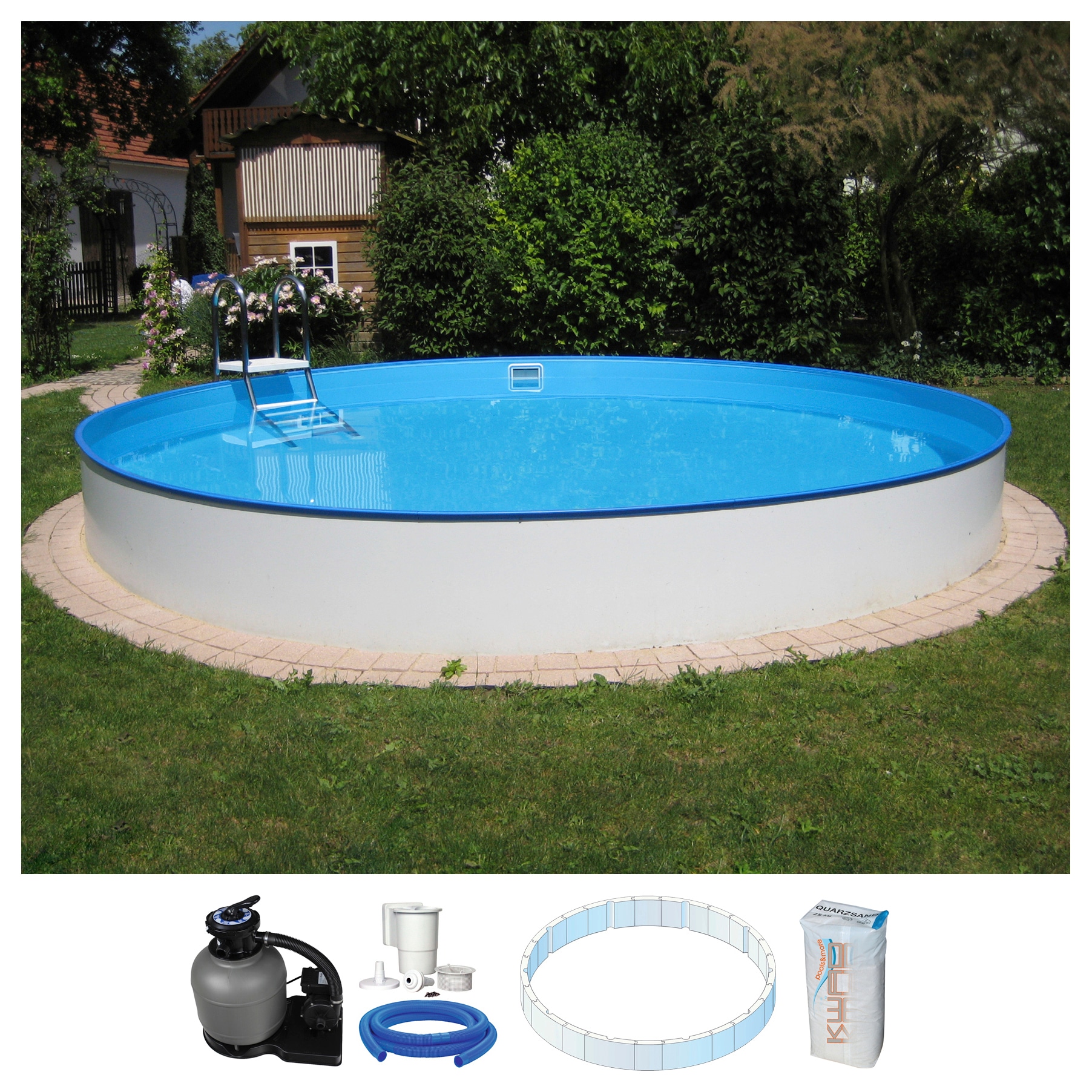 Rundpool »PALMA inkl. Dämmung Protector zum Teileinbau«, (Set, 5 tlg.), 5-tlg., mit...