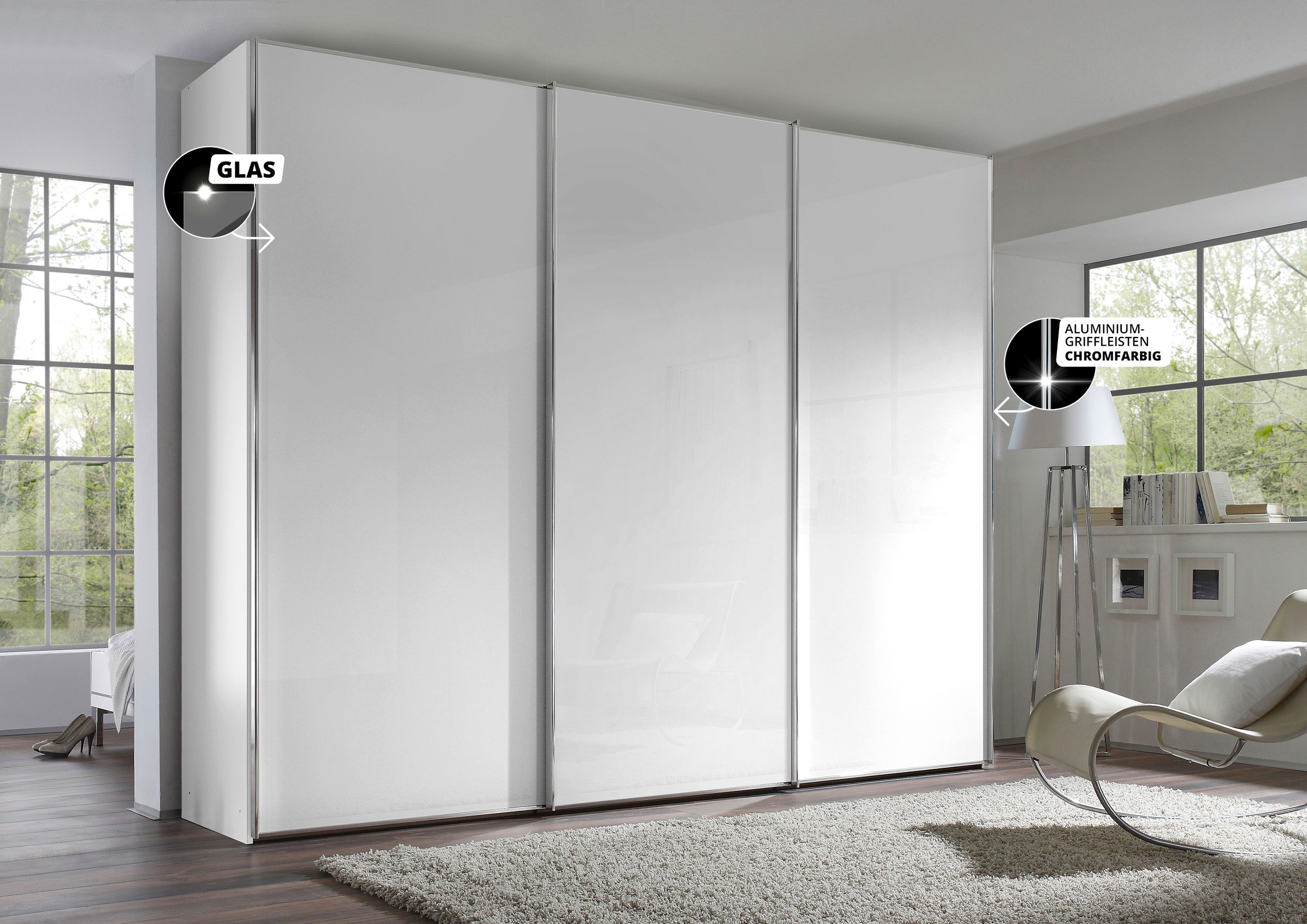 STAUD Schwebetürenschrank »Sinfonie Plus, edles Design in hochwertiger Qualität, Made in Germany«, Mit vier verschiedenen Ausstattungsvarianten