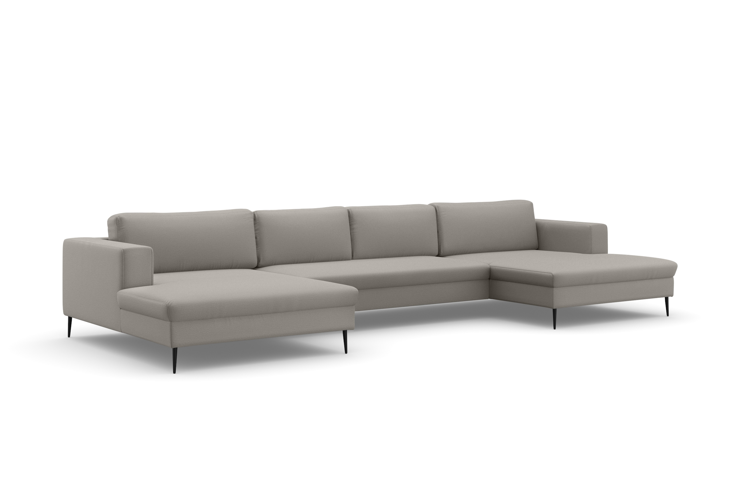 DOMO collection Wohnlandschaft »Modica U-Form«, XXL, in moderner Optik mit, 2 großzügigen Recamieren, auch in Cord