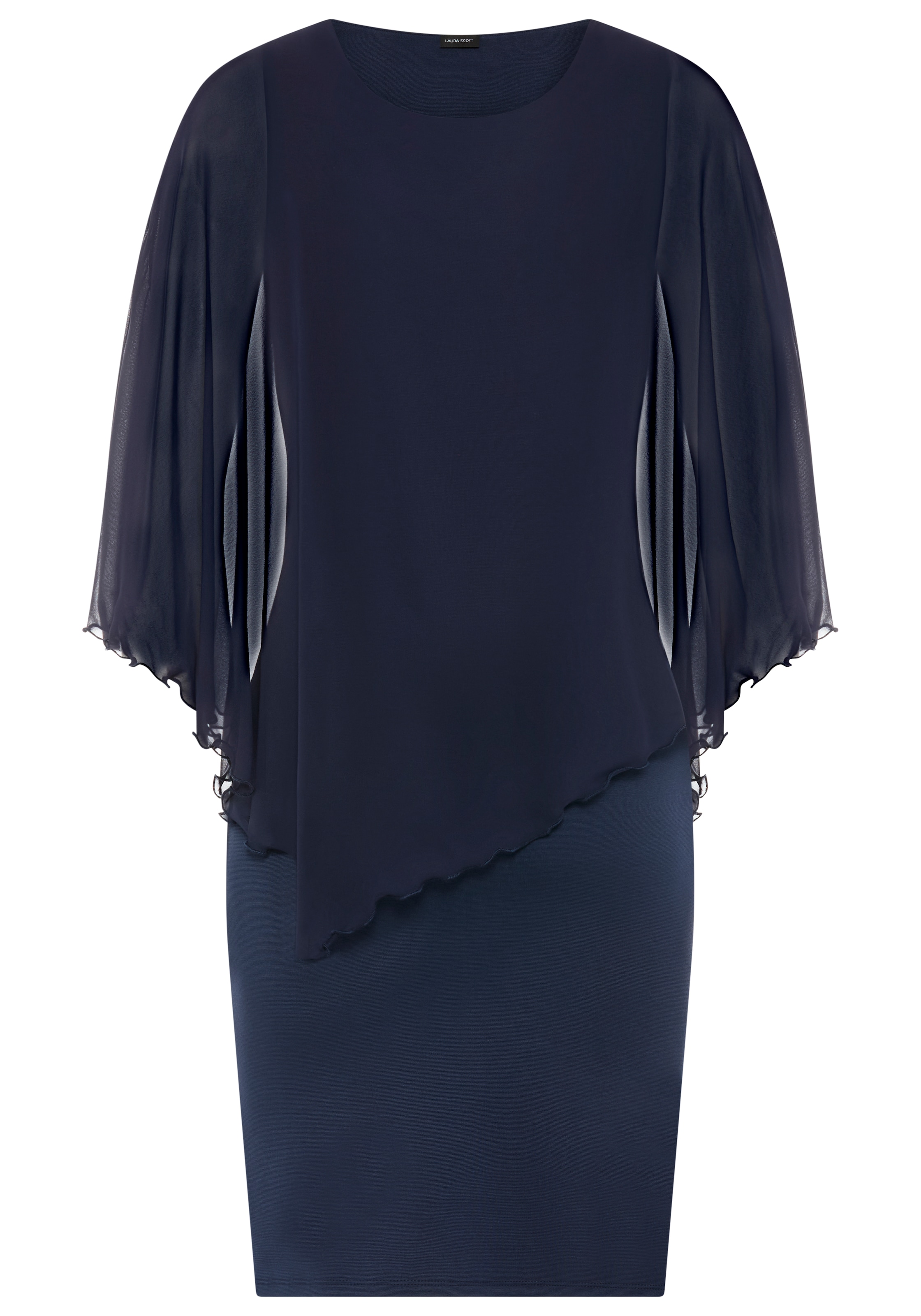 Laura Scott Abendkleid für festliche Anlässe, aus Milano Rib und Chiffon, elastisch