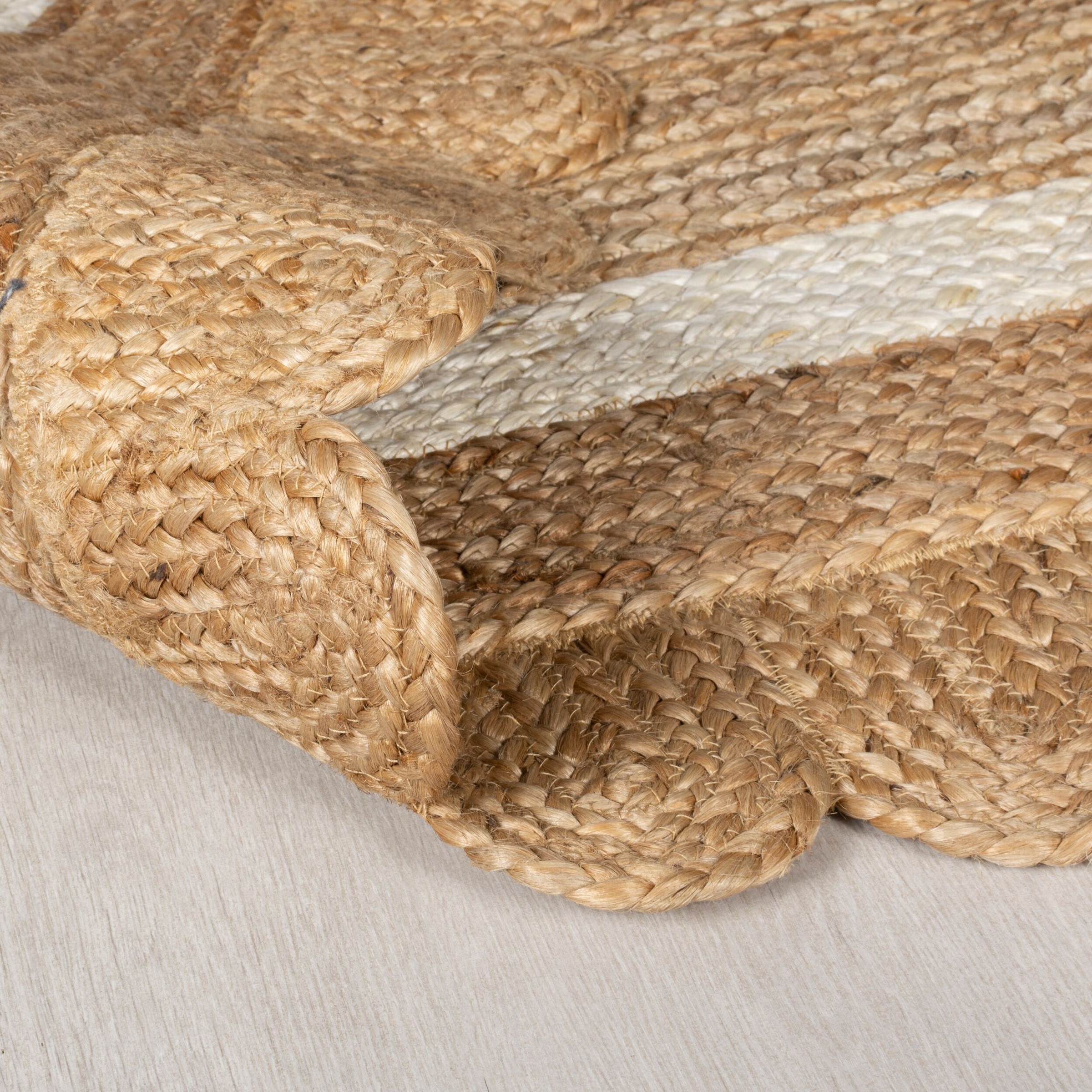 Thumbnail - FLAIR RUGS Teppich "Grace aus Jute mit Muschelrandsaum" rechteckig 4 mm Höhe Teppich aus 100% Jute
