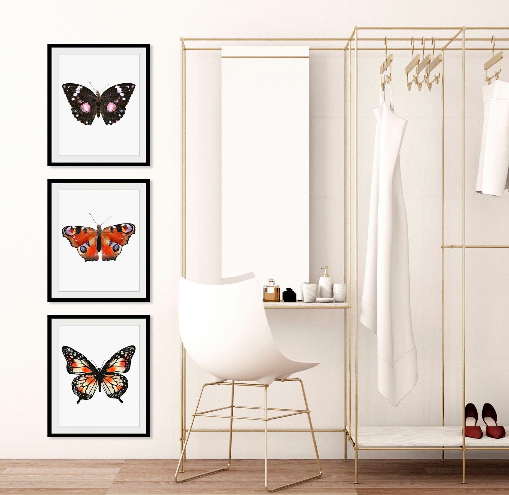 queence Bild »Lena«, Schmetterlinge-Kunst-Insekten-historische Ereignisse, (1 St.), HD Premium Poster-Druck inkl. Holzrahmen
