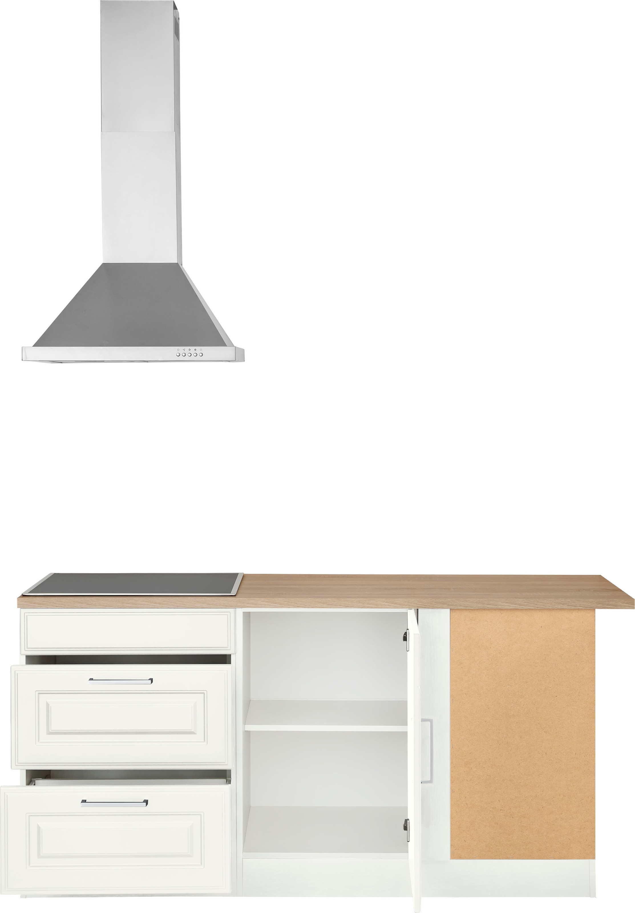 HELD MÖBEL Winkelküche »Stockholm«, Stellbreite 290/170 cm, mit hochwertigen MDF Fronten im Landhaus-Stil