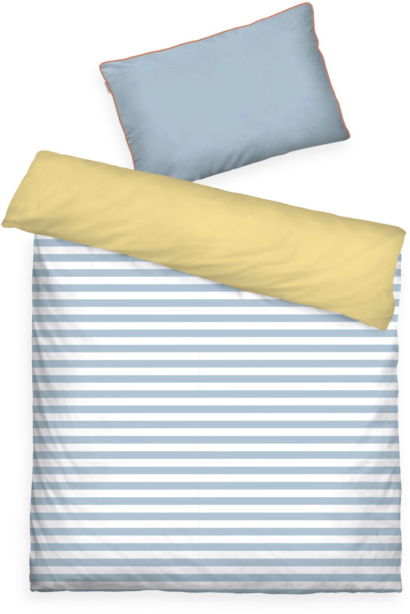 TOM TAILOR HOME "STRIPES WITH A KICK in Gr. 135x200cm oder 155x220cm" 2 Stk. new bedroom, farbige Paspel am Kissen