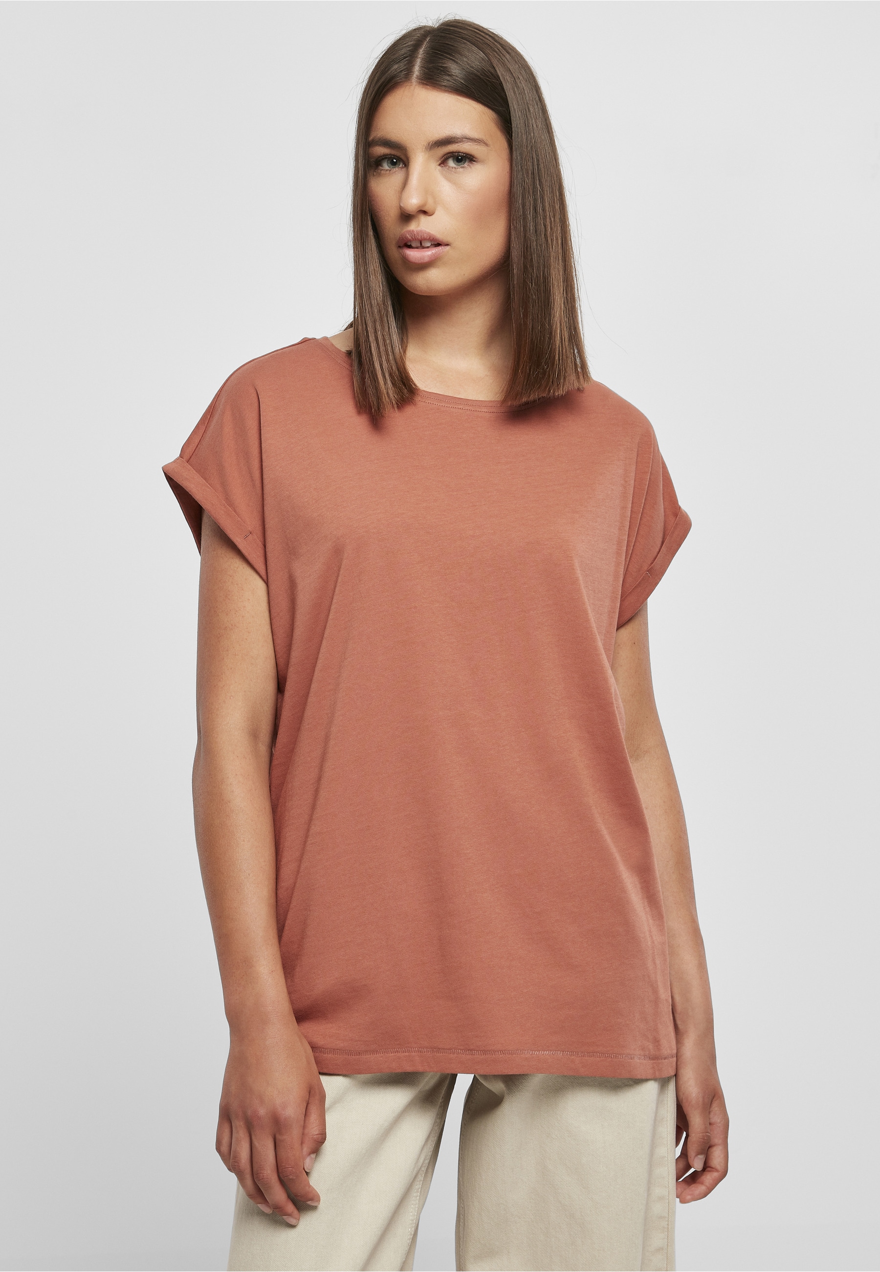 URBAN CLASSICS Kurzarmshirt »Urban Classics Damen Ladies Extended Shoulder Tee« 1 Stk.