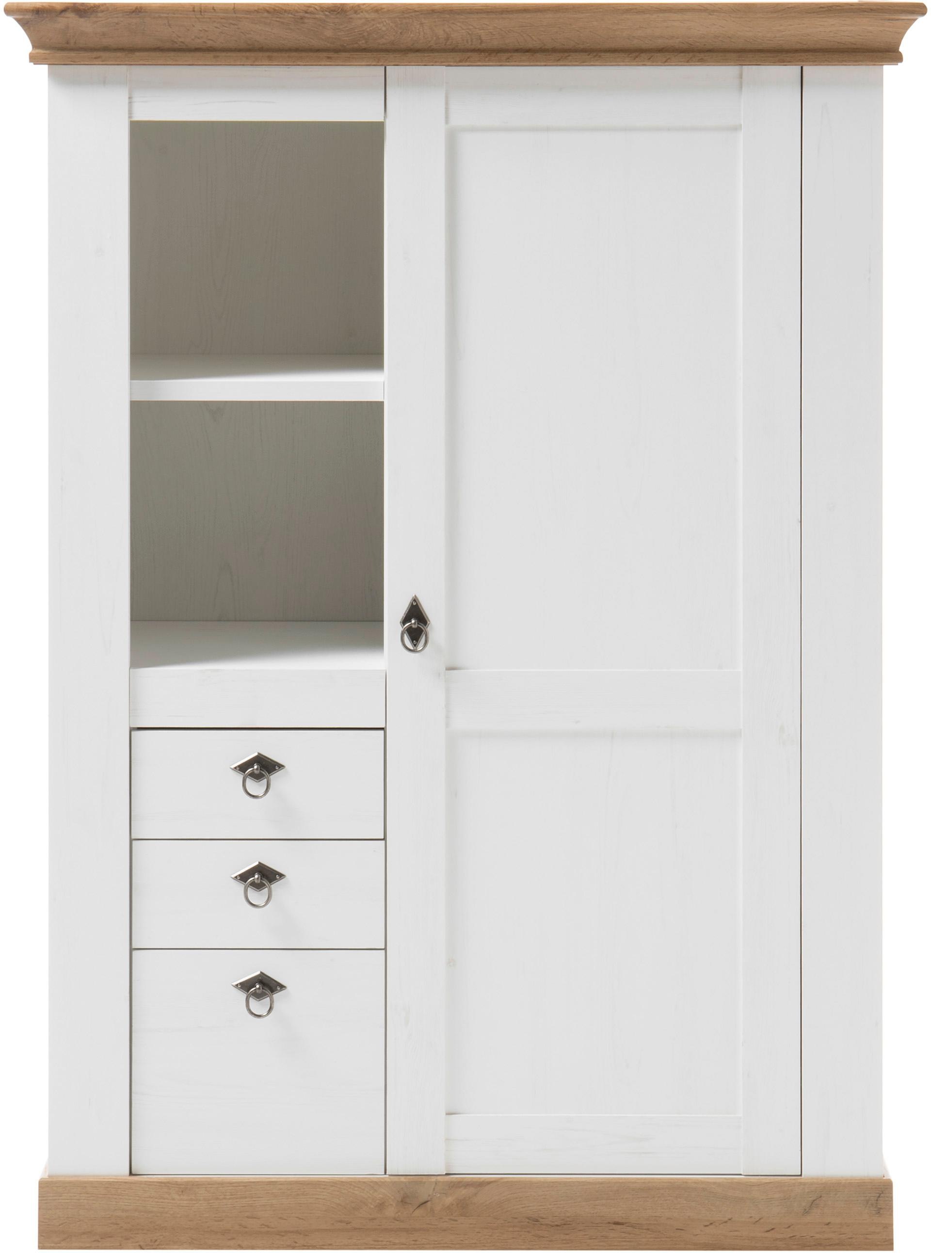 Home affaire Highboard "Cremona, Schrank im Landhausstil, Wohnzimmerschrank, Mehrzweckschrank" Metallgriffe, ausreichend Stauraum, vielseitig einsetzbar, 139 cm hoch