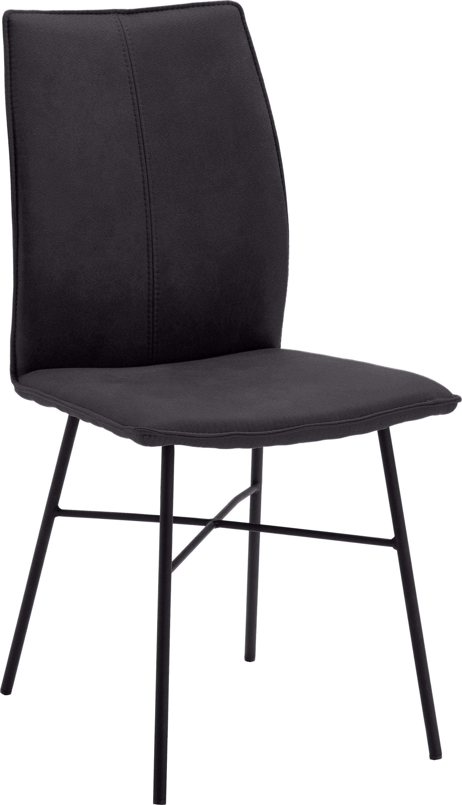 NIEHOFF SITZMÖBEL 4-Fußstuhl »Capri«, (Set), 2 St., Leder PRISMA, Bezug in Microfaser oder Leder, Stativgestell aus Eisen